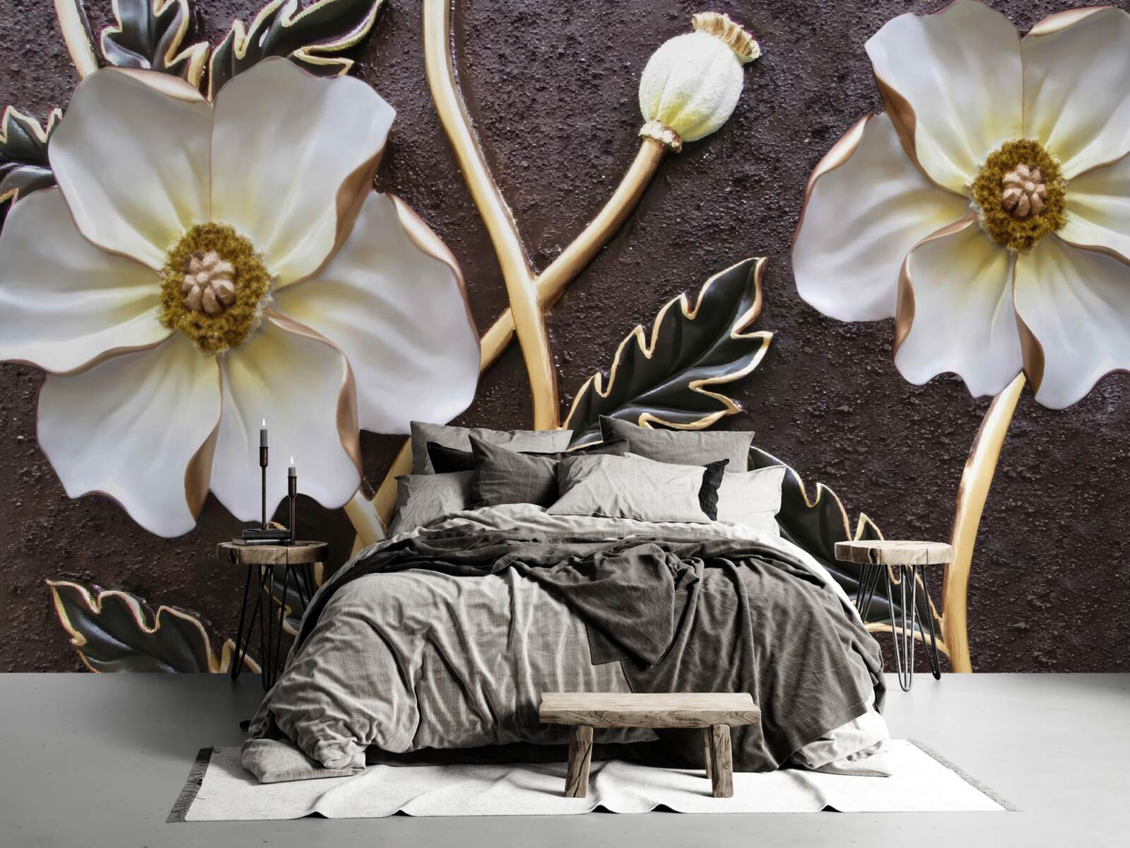 Fototapeta veľké biele kvety