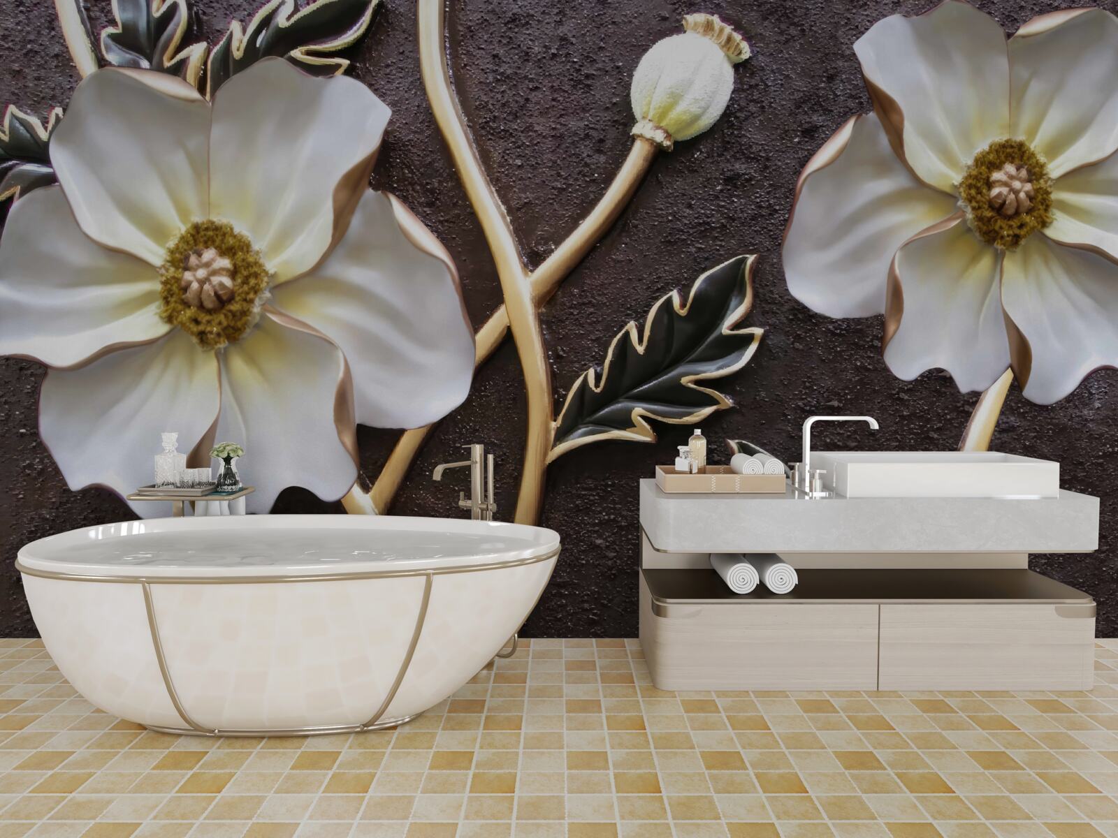 Fototapeta veľké biele kvety