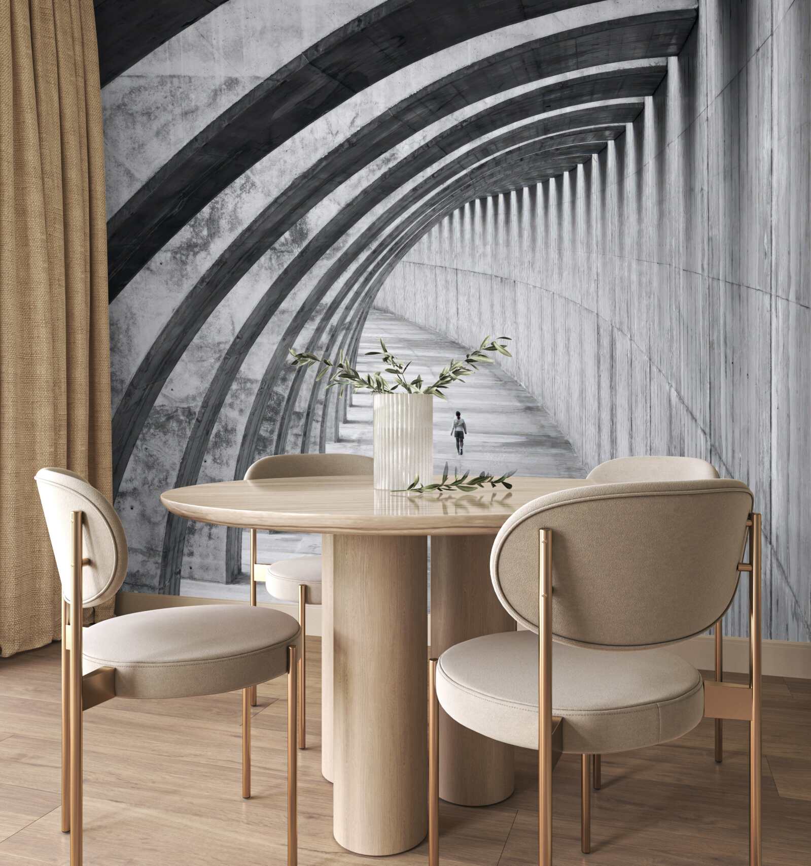 Fototapeta jednotka pred majestátnymi stenami stavby