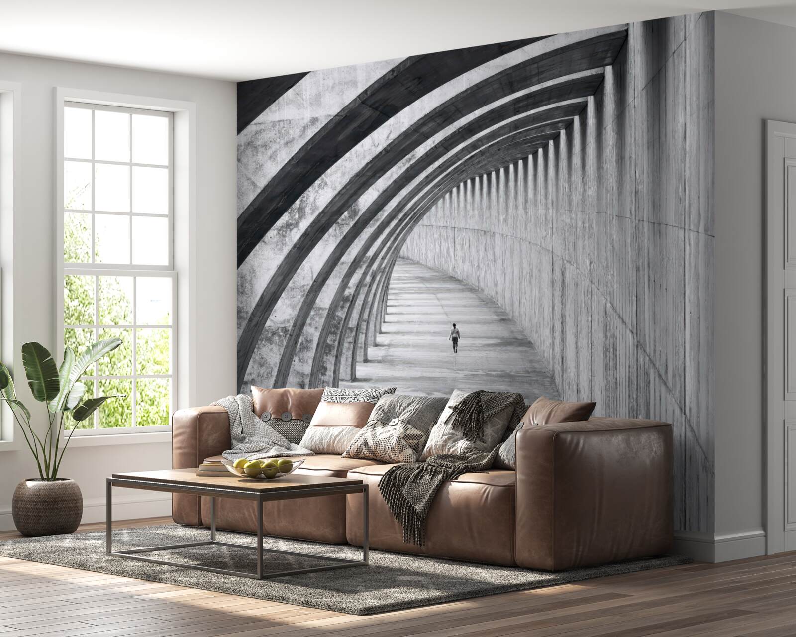 Fototapeta jednotka pred majestátnymi stenami stavby