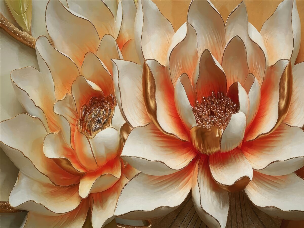 Fototapeta veľké krémové kvety