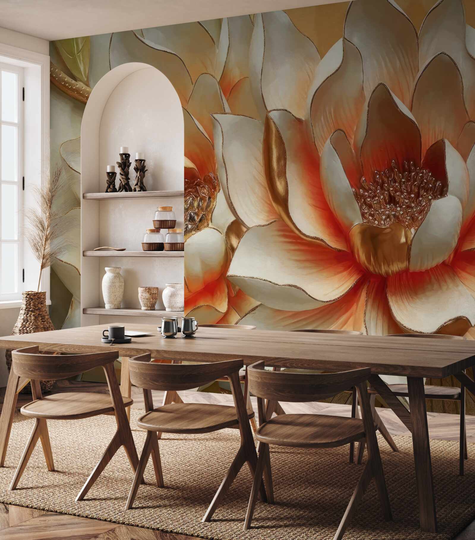 Fototapeta veľké krémové kvety