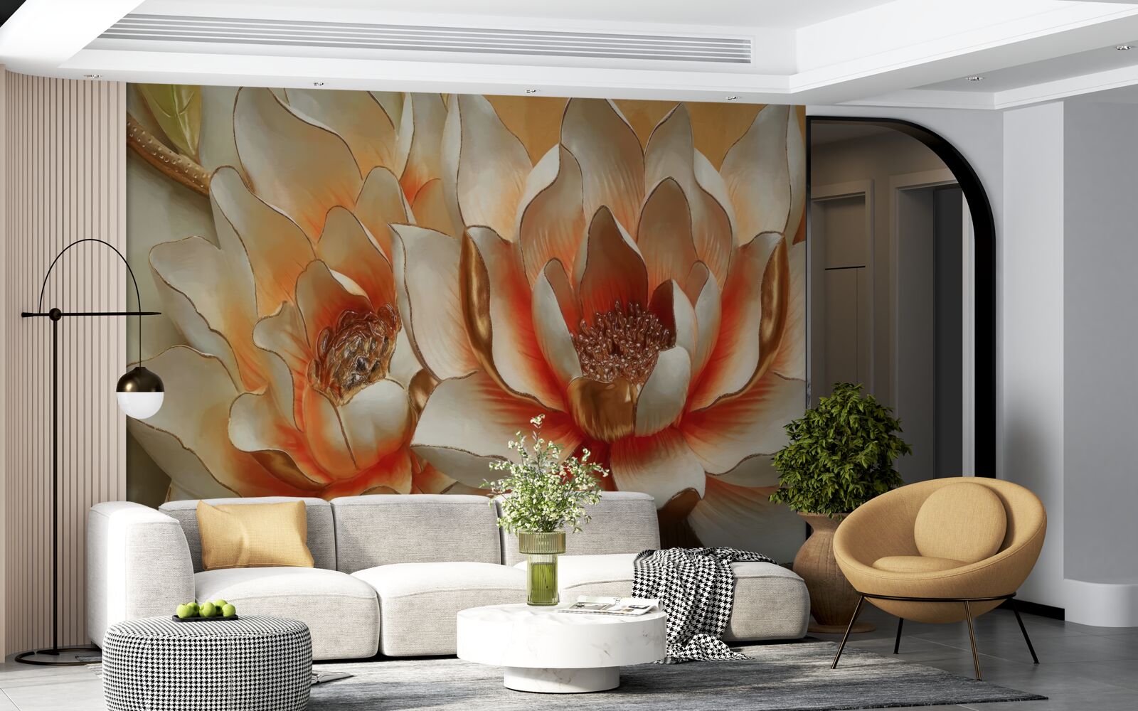 Fototapeta veľké krémové kvety