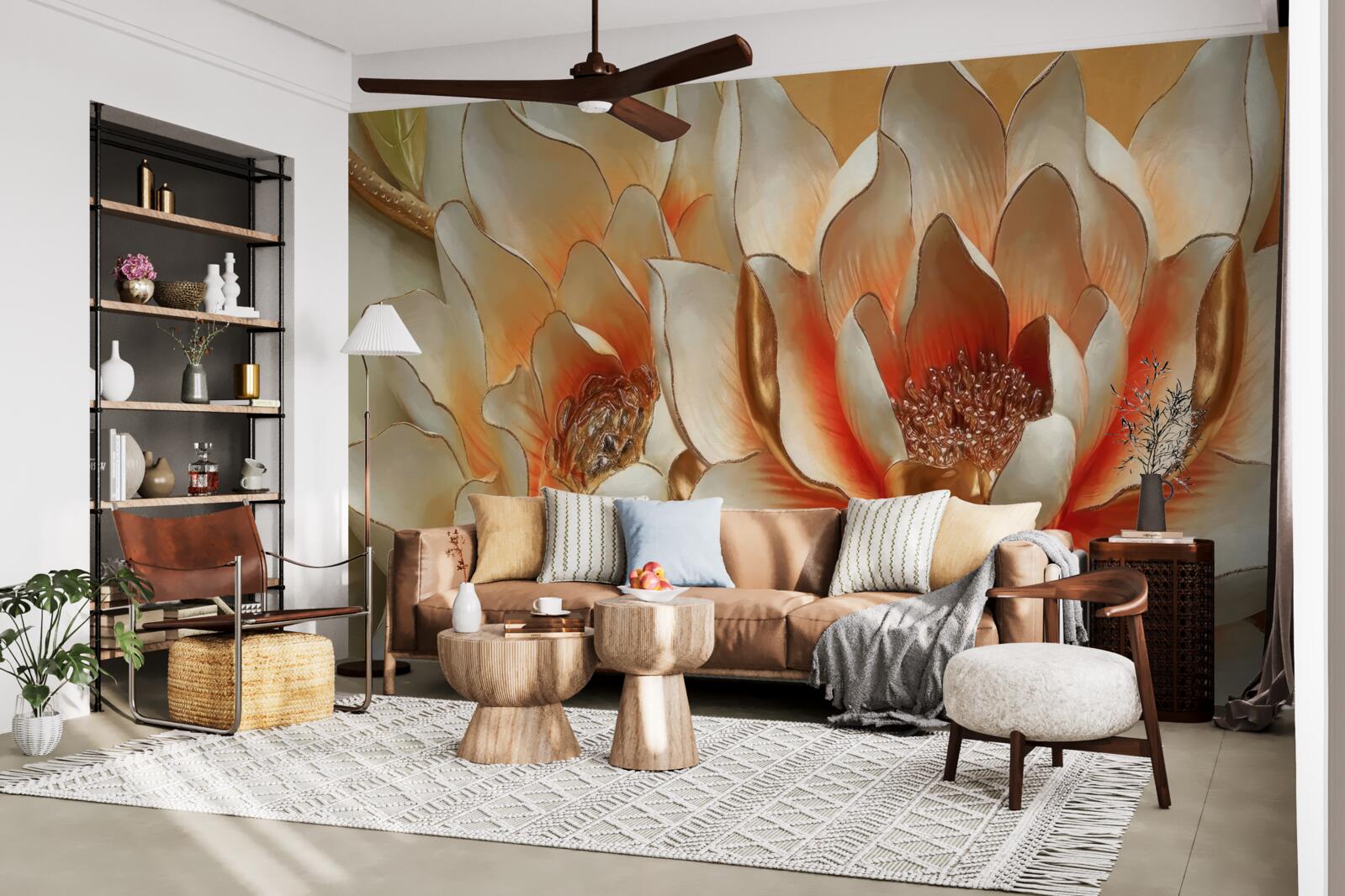 Fototapeta veľké krémové kvety