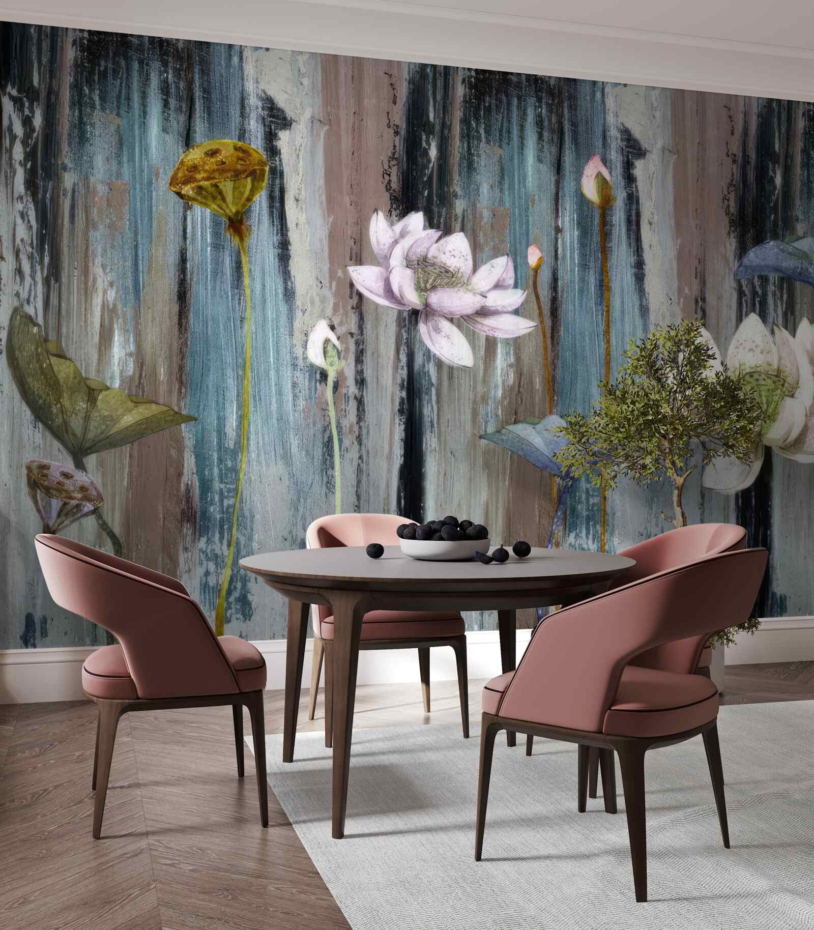 Fototapeta farby a kvetinové ťahy