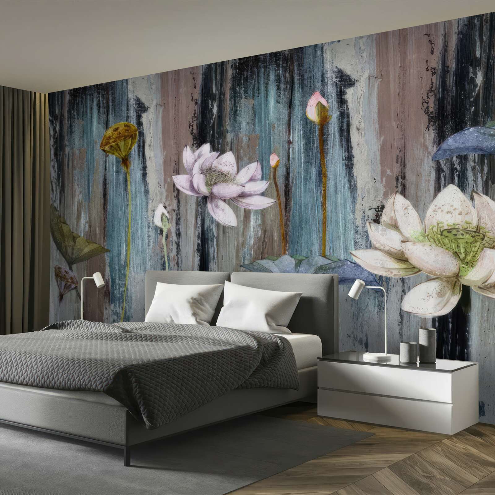 Fototapeta farby a kvetinové ťahy