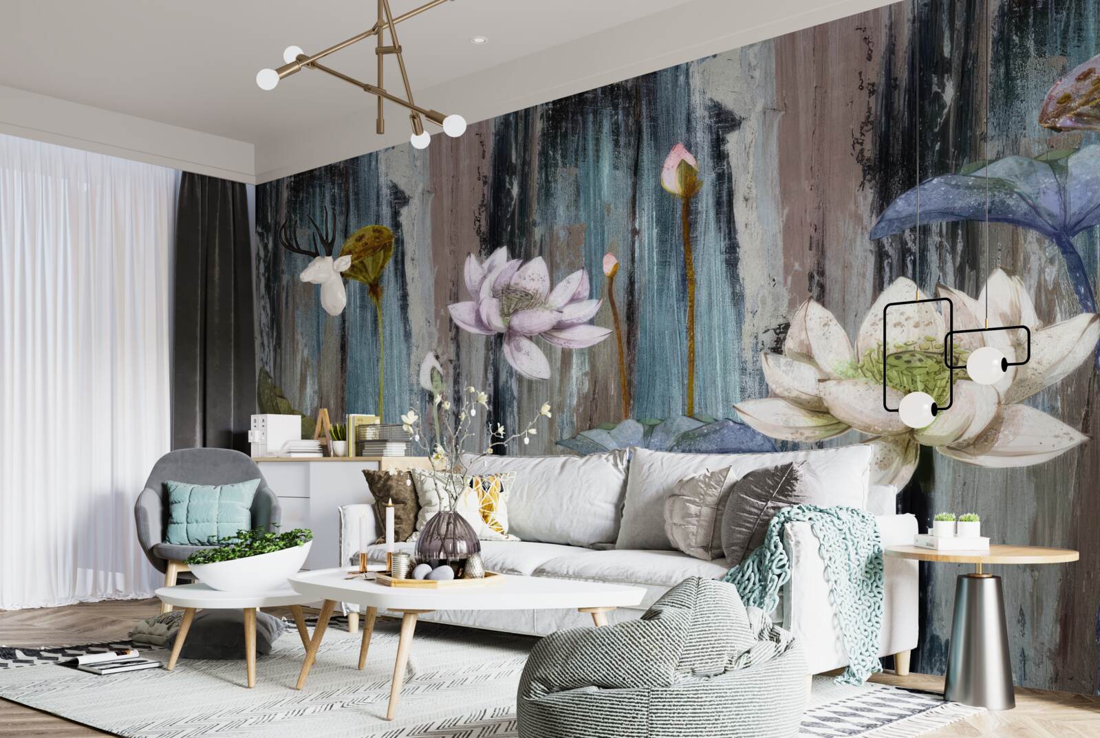 Fototapeta farby a kvetinové ťahy