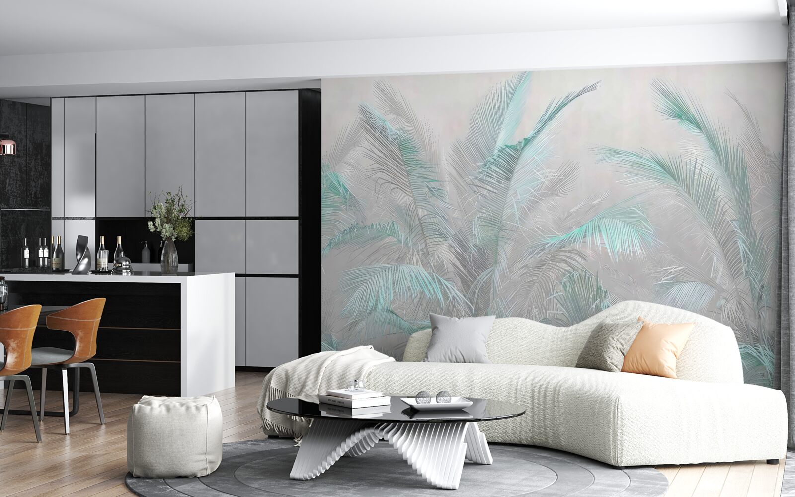 Fototapeta hmla pokrývajúca listy