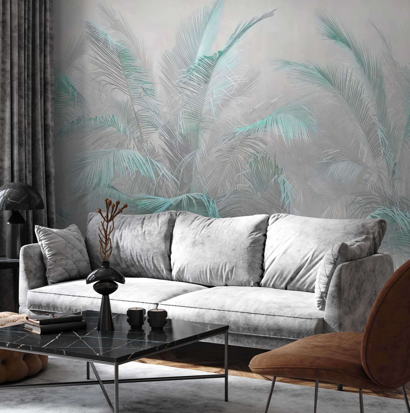 Fototapeta hmla pokrývajúca listy