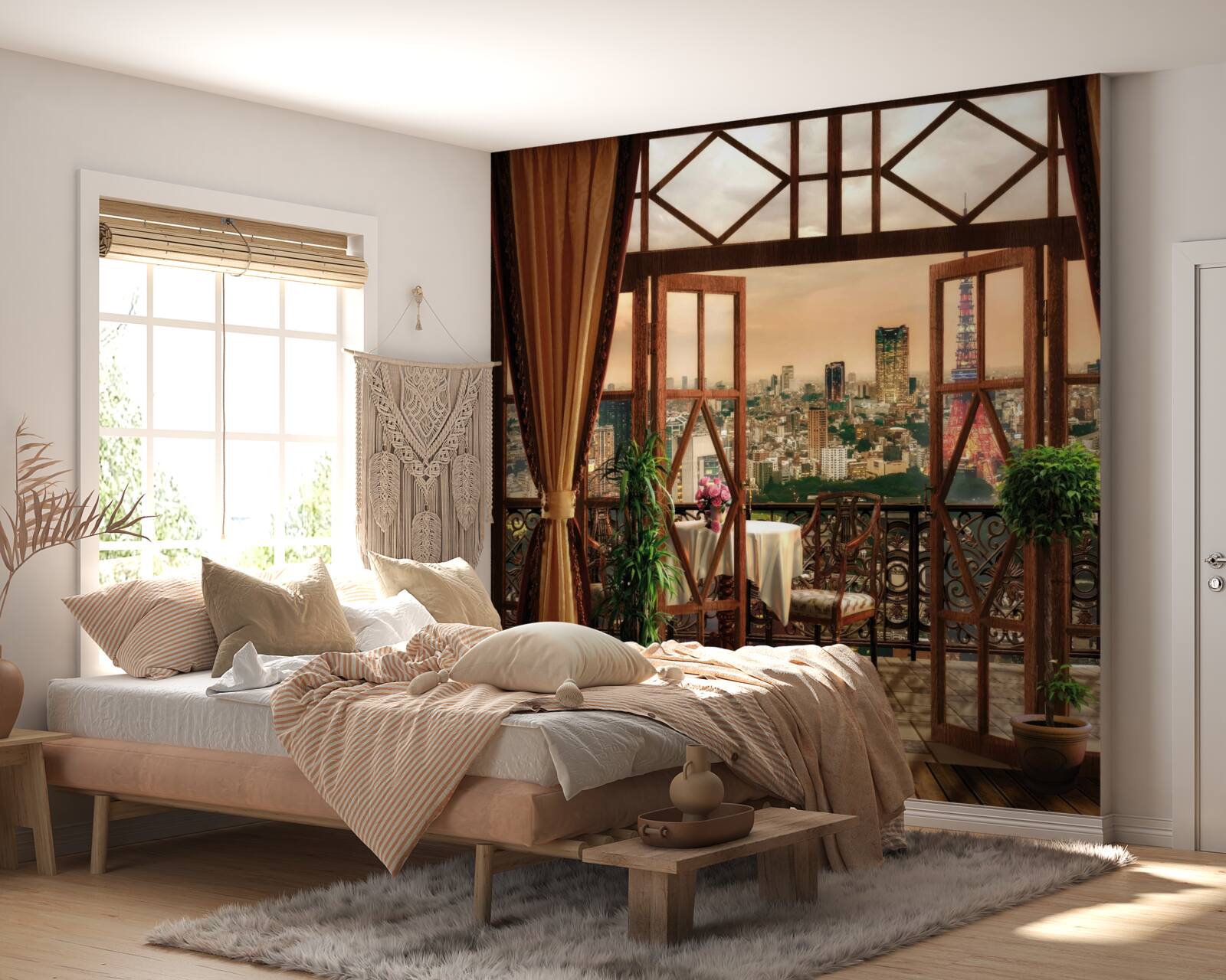 Fototapeta balkón ponúka pôsobivý výhľad na mesto