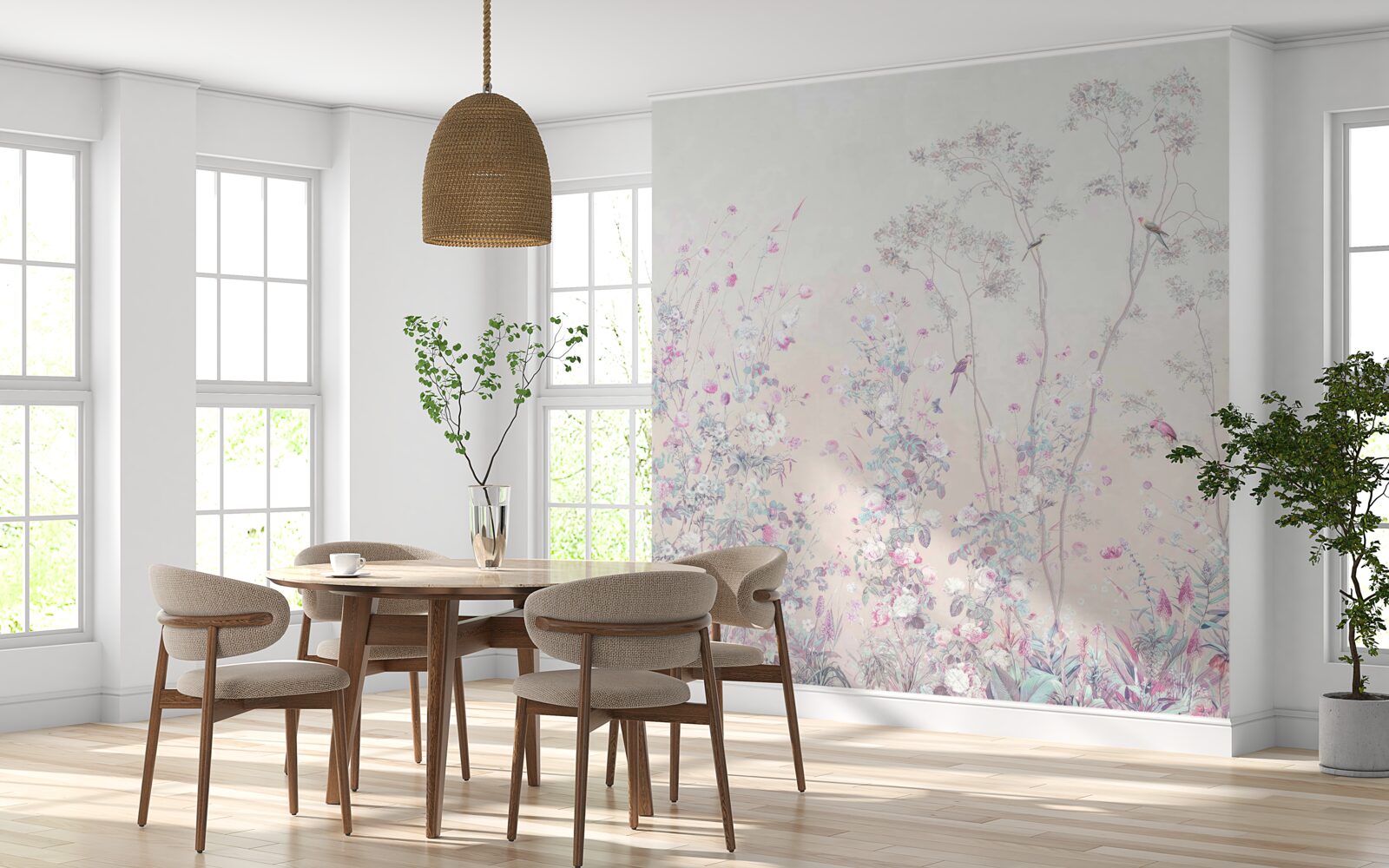 Fototapeta vtáky sedia na vetvách stromov