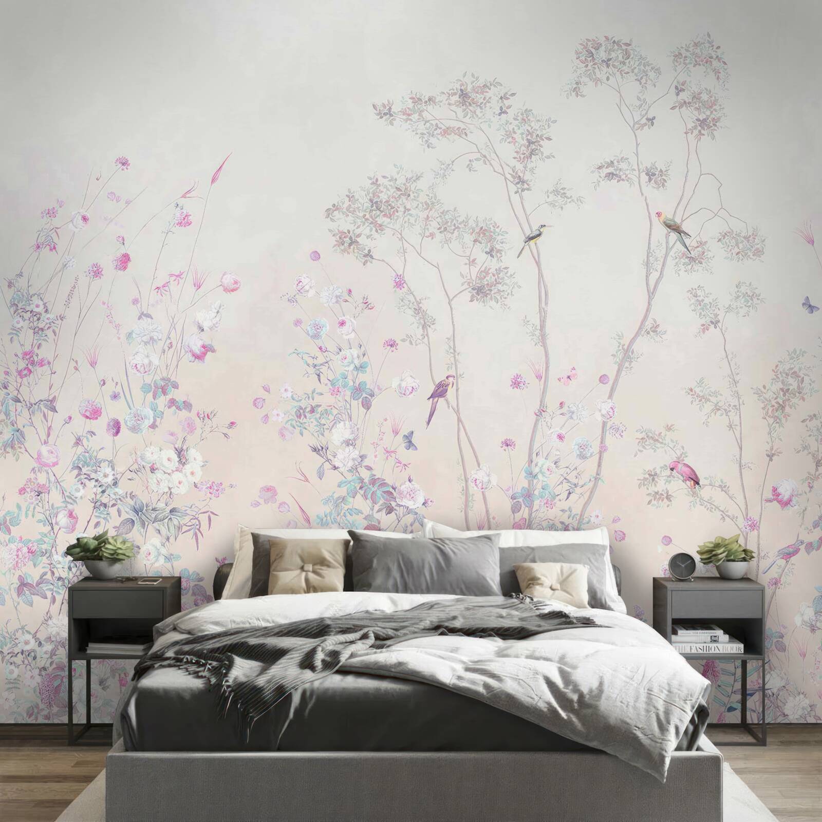 Fototapeta vtáky sedia na vetvách stromov