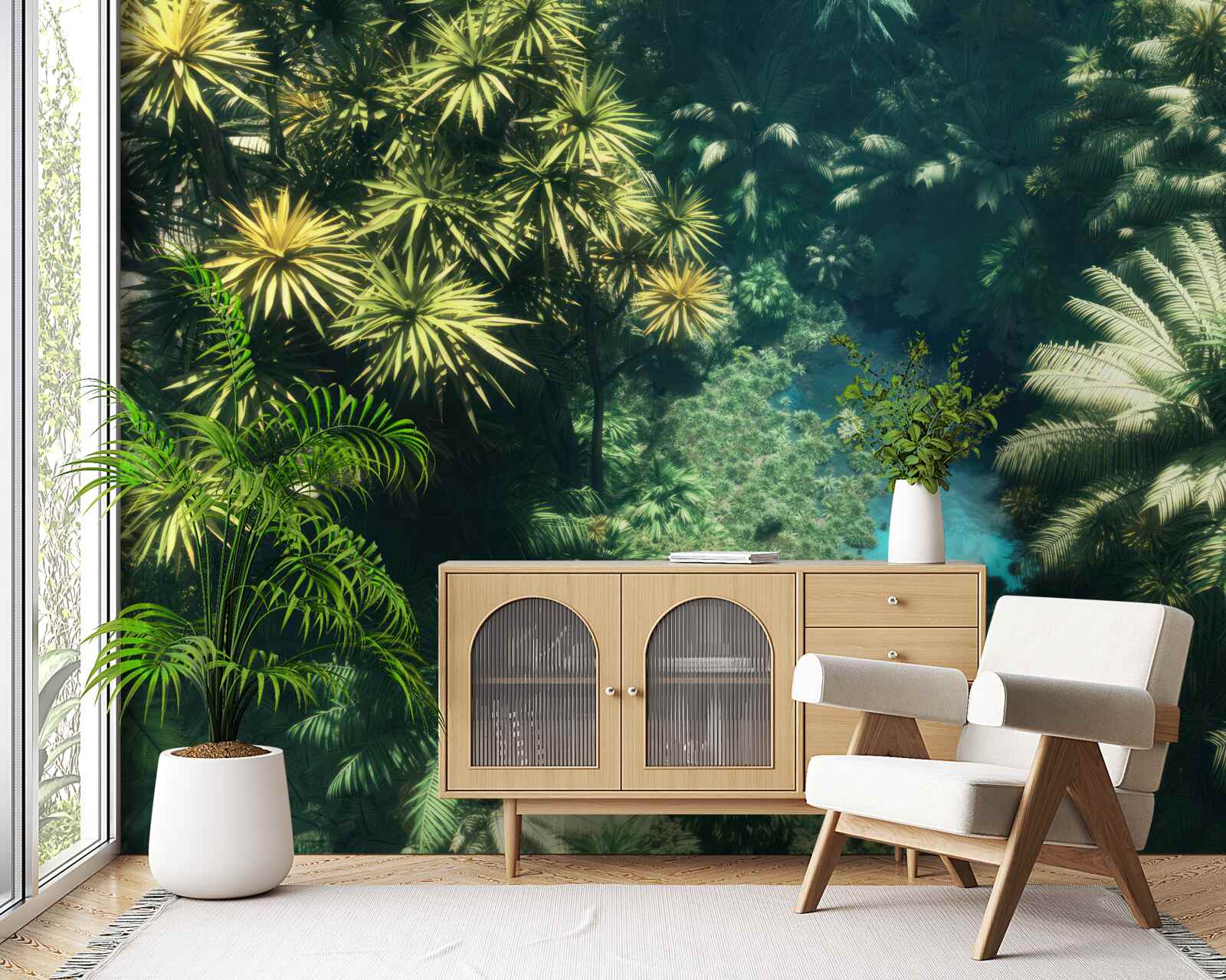 Fototapeta panoramatický pohľad zhora na listy a vodnú hladinu