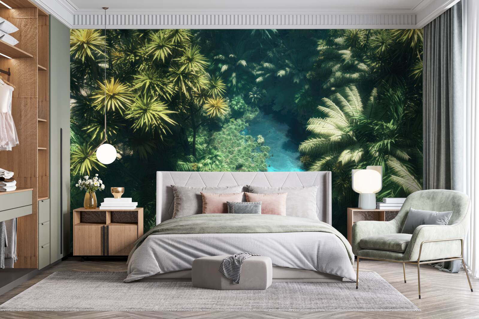 Fototapeta panoramatický pohľad zhora na listy a vodnú hladinu