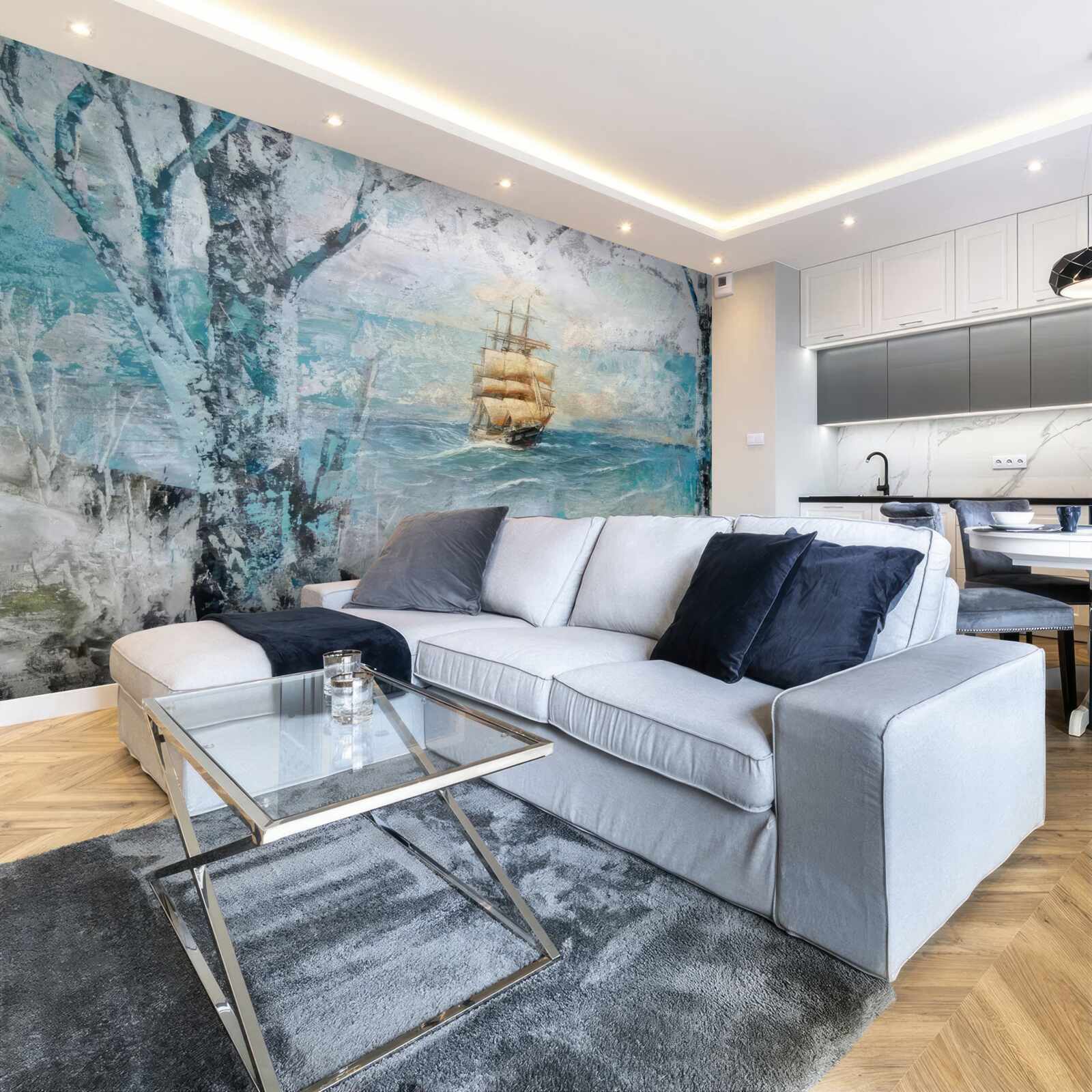 Fototapeta obraz lode pod plachtami na oceáne