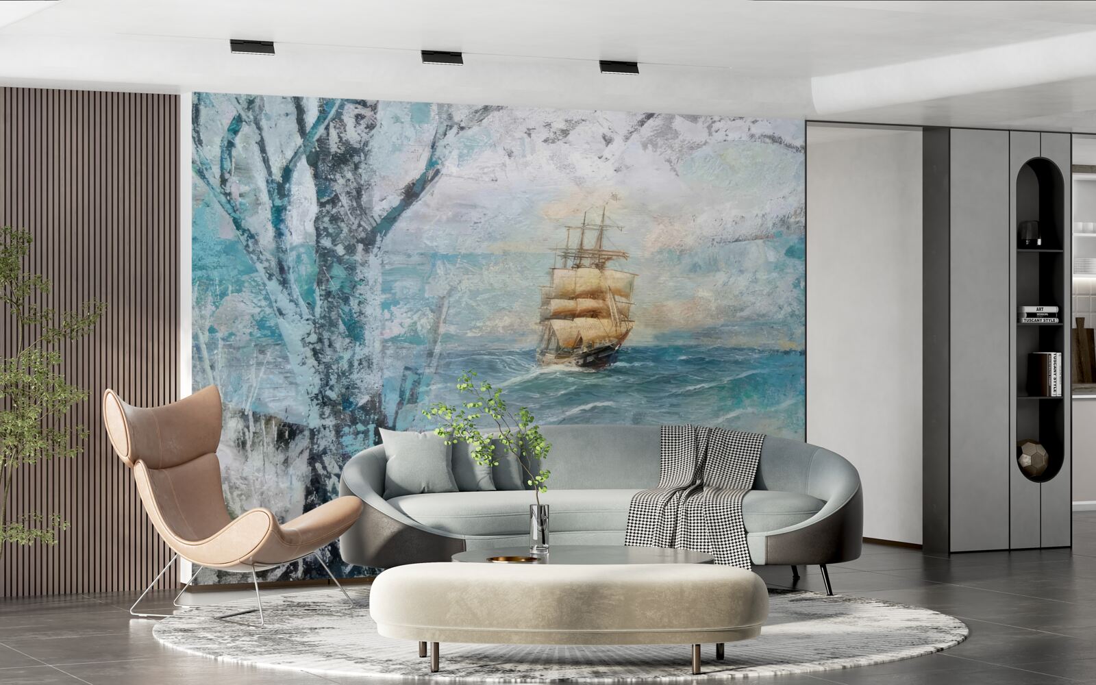 Fototapeta obraz lode pod plachtami na oceáne