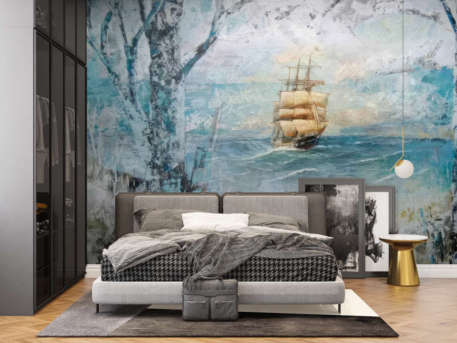 Fototapeta obraz lode pod plachtami na oceáne