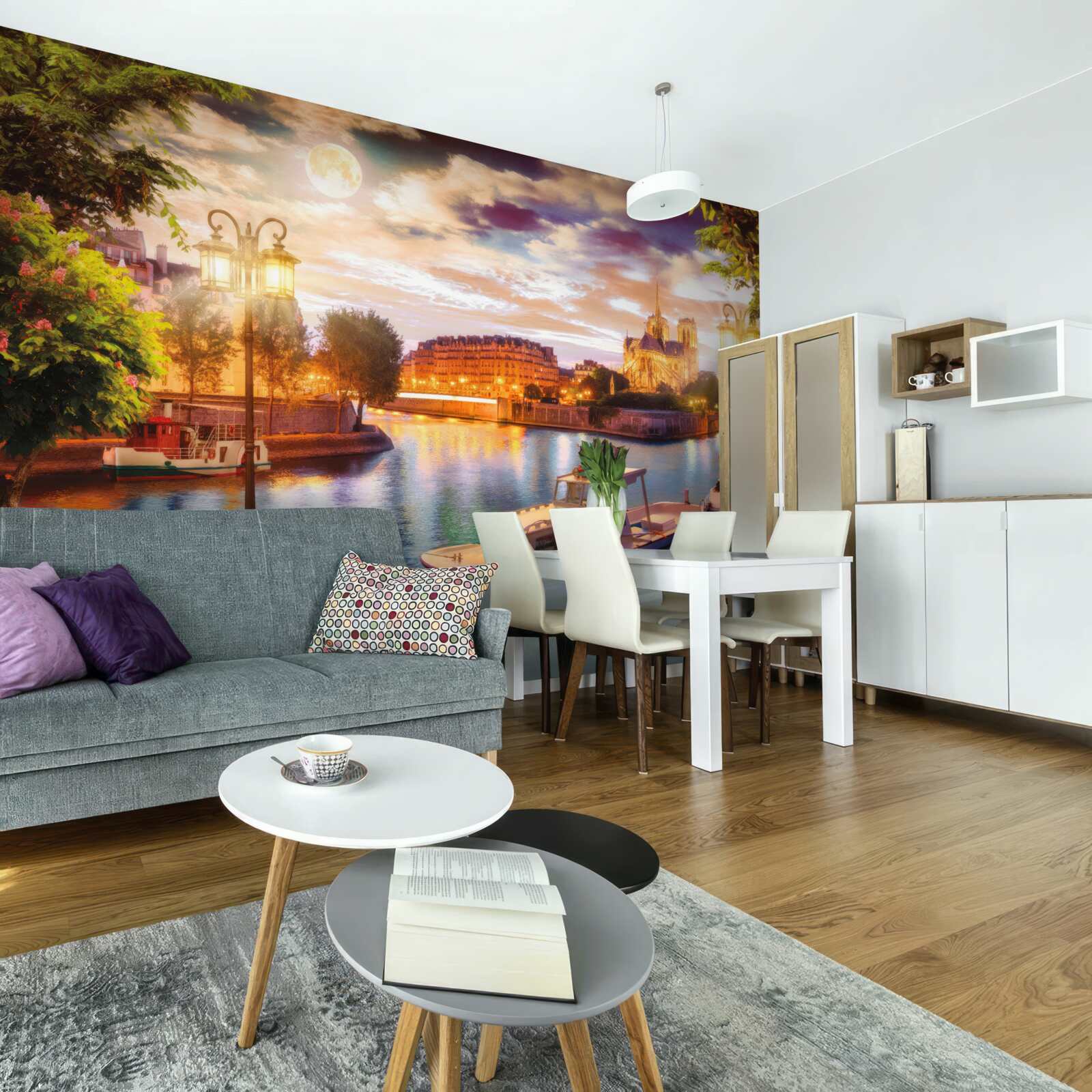 Fototapeta jachty kotviace v mestskom prístave