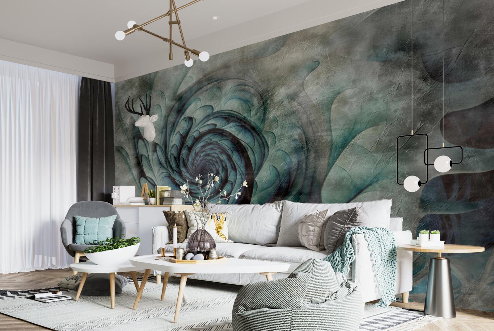 Fototapeta ťahy štetca vytvárajúce obraz kvetu