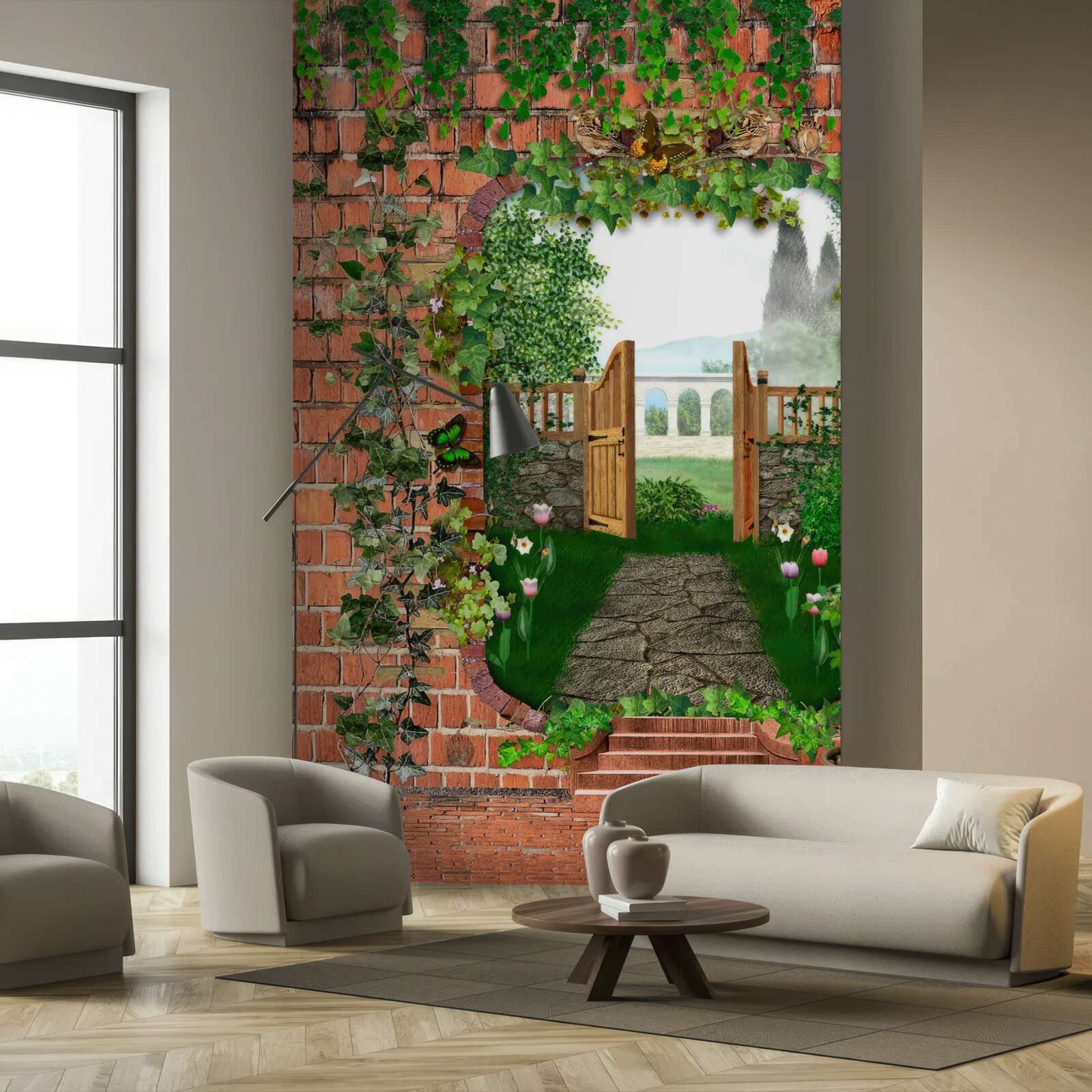 Fototapeta diera v stene, ktorá otvára cestu do tajomného sveta