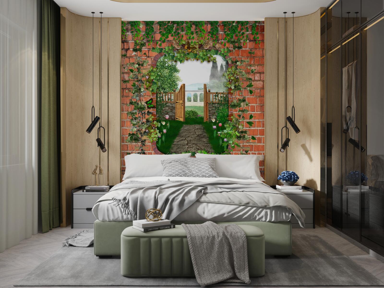 Fototapeta diera v stene, ktorá otvára cestu do tajomného sveta