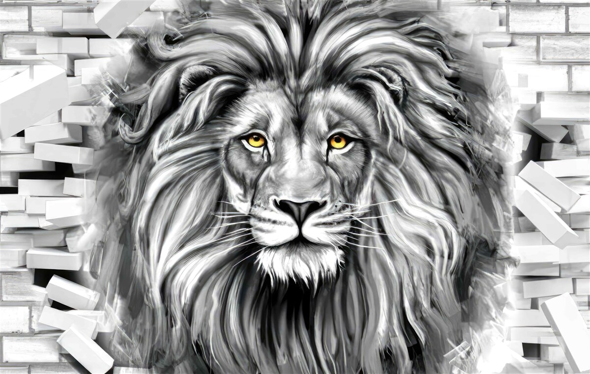 Fototapeta levia tvár v čiernej a bielej farbe