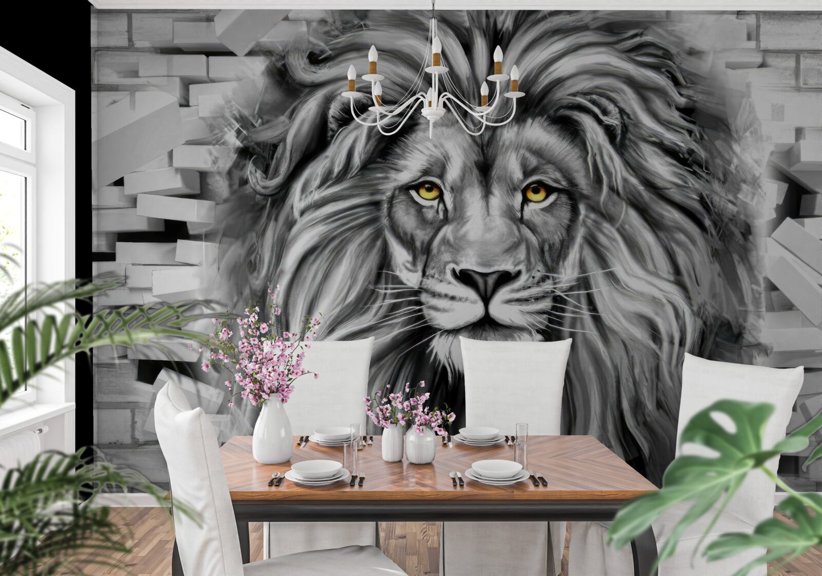 Fototapeta levia tvár v čiernej a bielej farbe