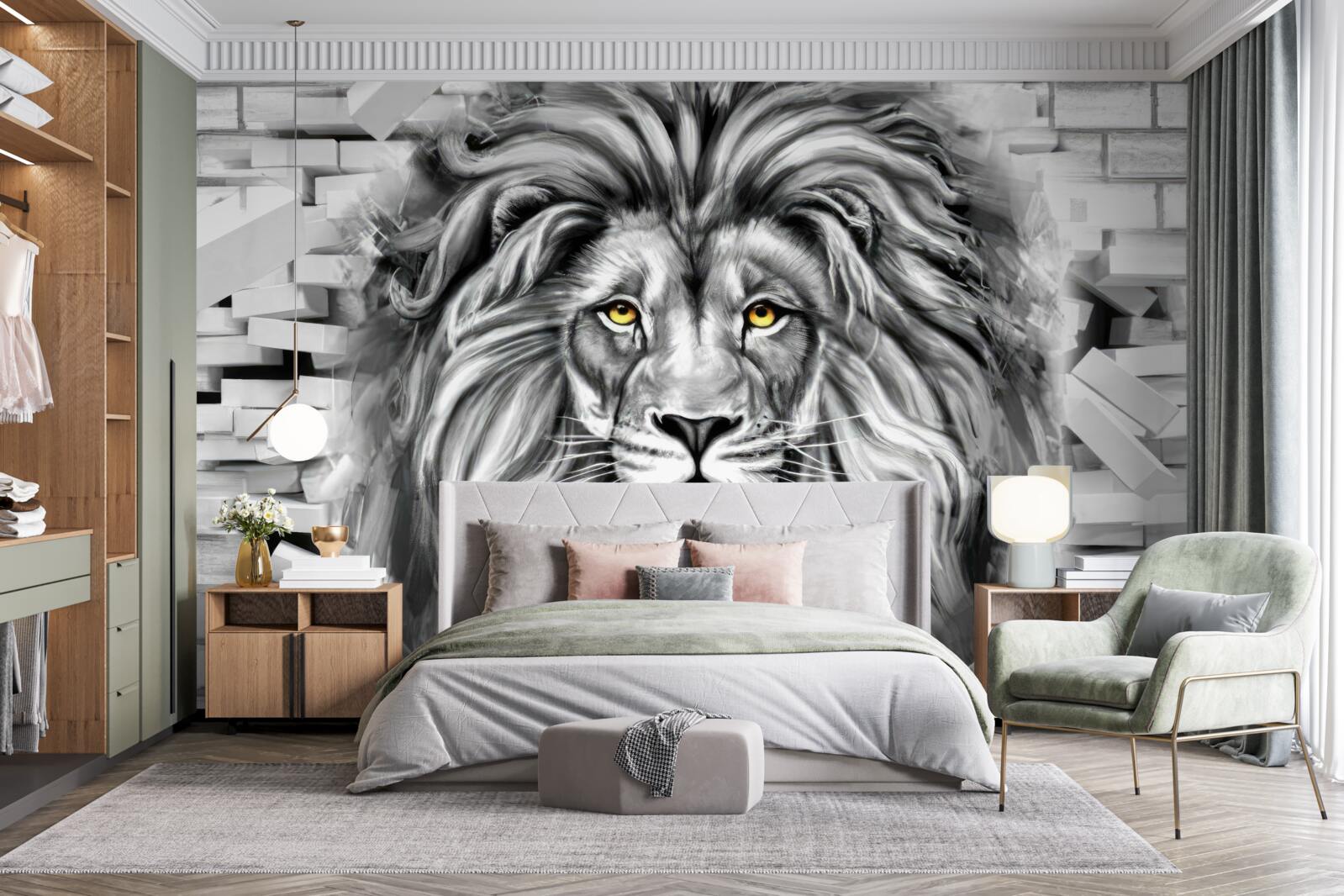 Fototapeta levia tvár v čiernej a bielej farbe