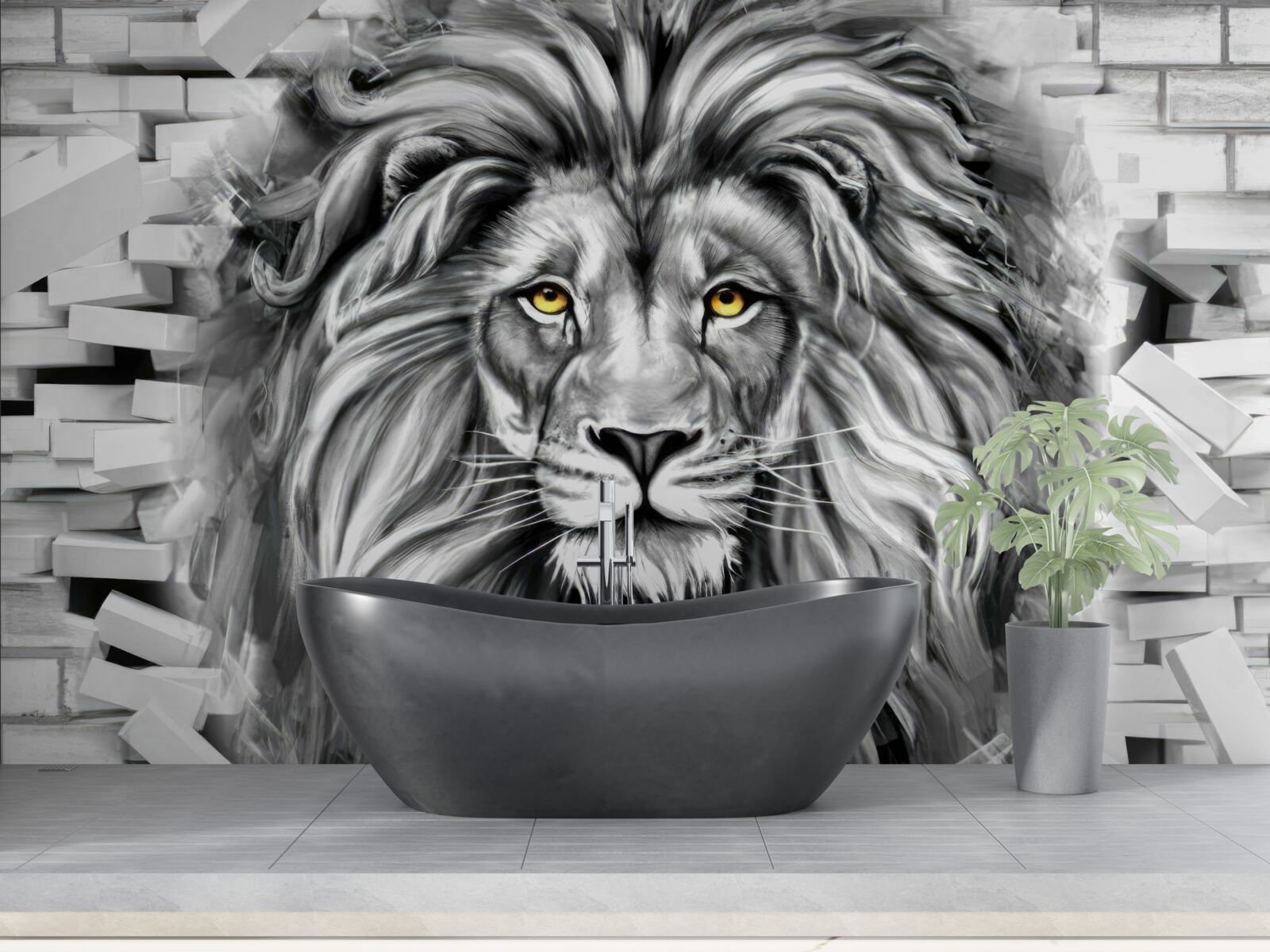 Fototapeta levia tvár v čiernej a bielej farbe