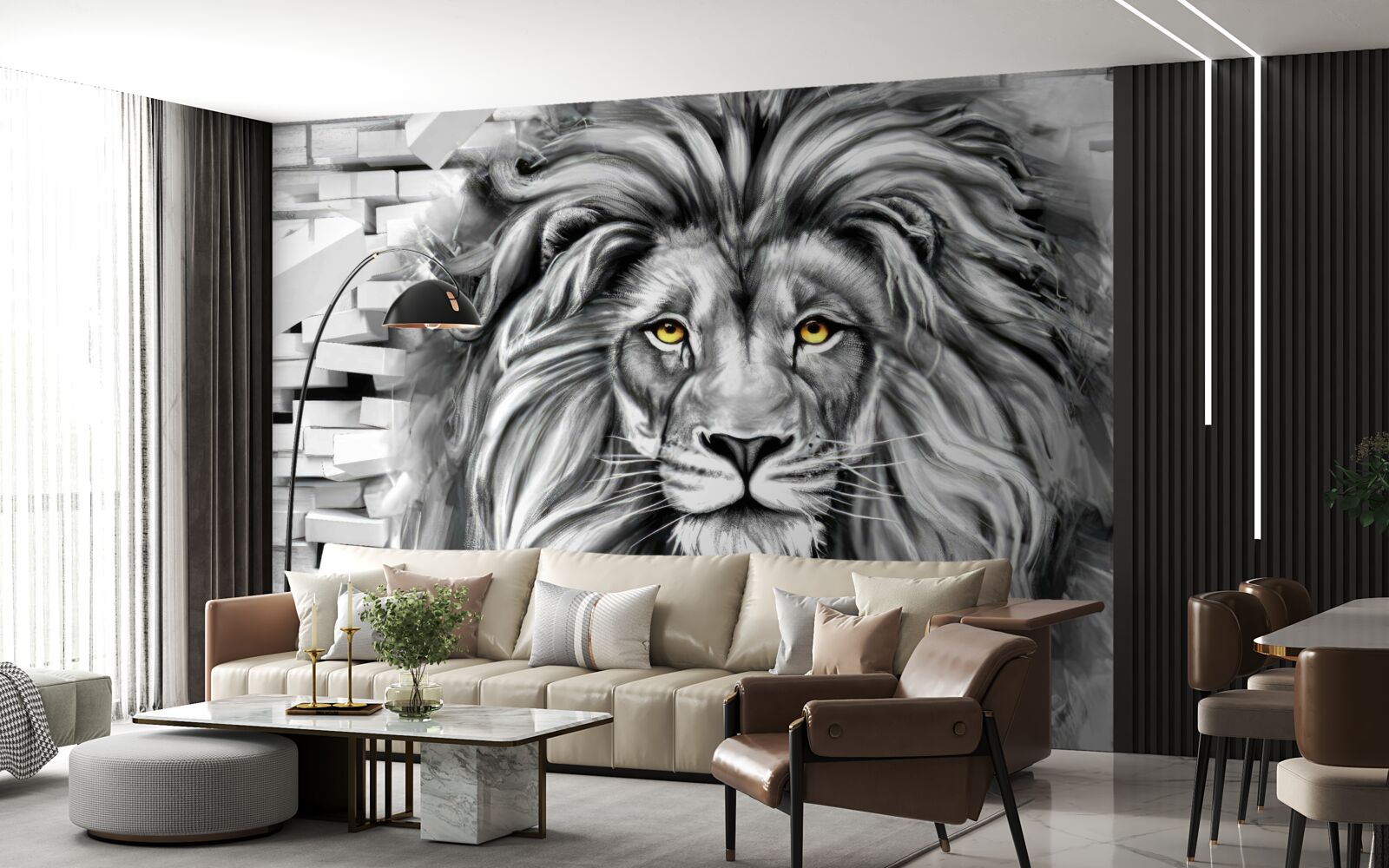 Fototapeta levia tvár v čiernej a bielej farbe