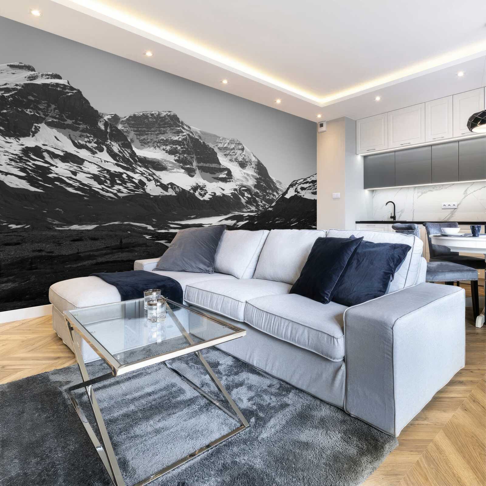 Fototapeta obrázok hôr vyrobený v čiernej a bielej