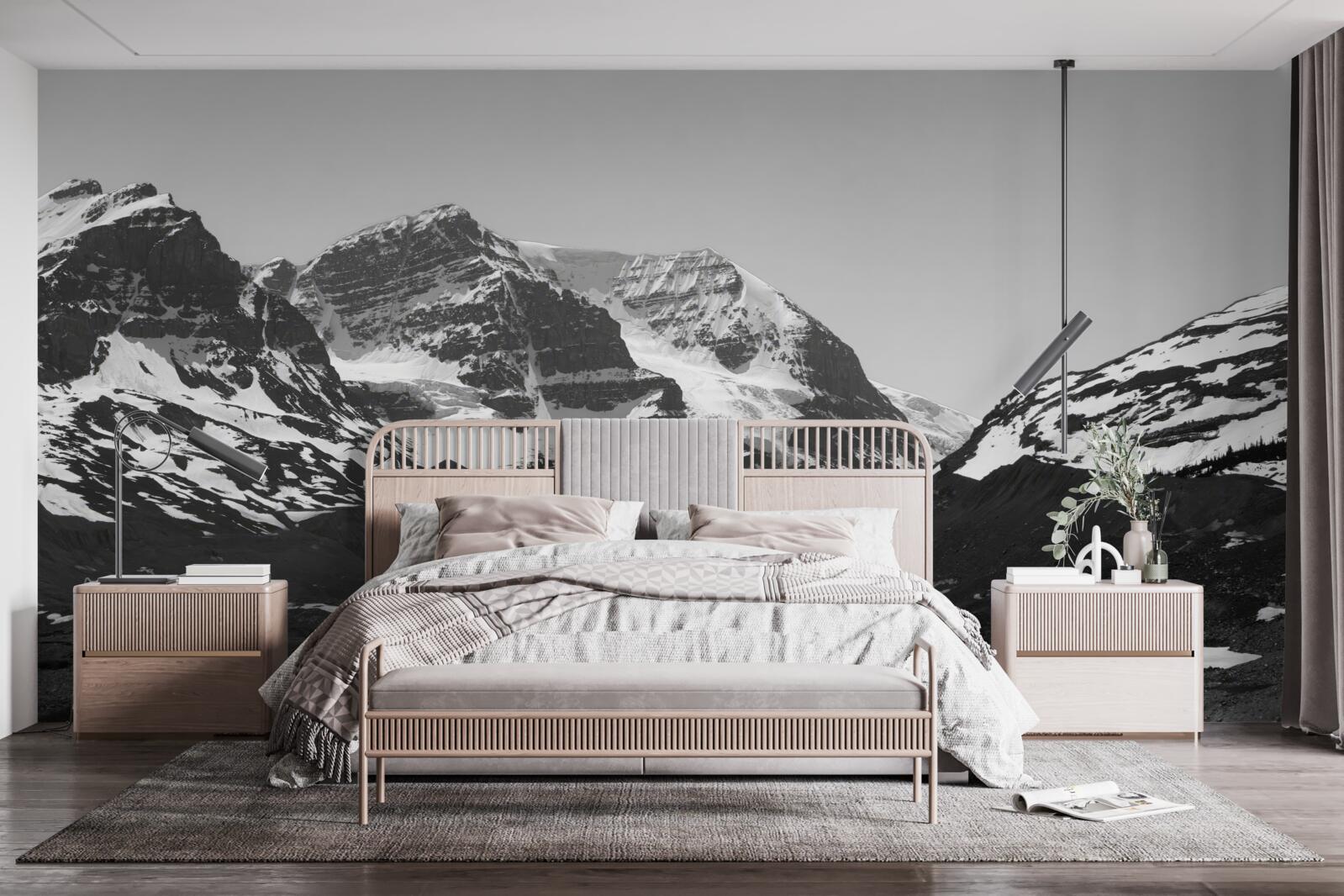Fototapeta obrázok hôr vyrobený v čiernej a bielej
