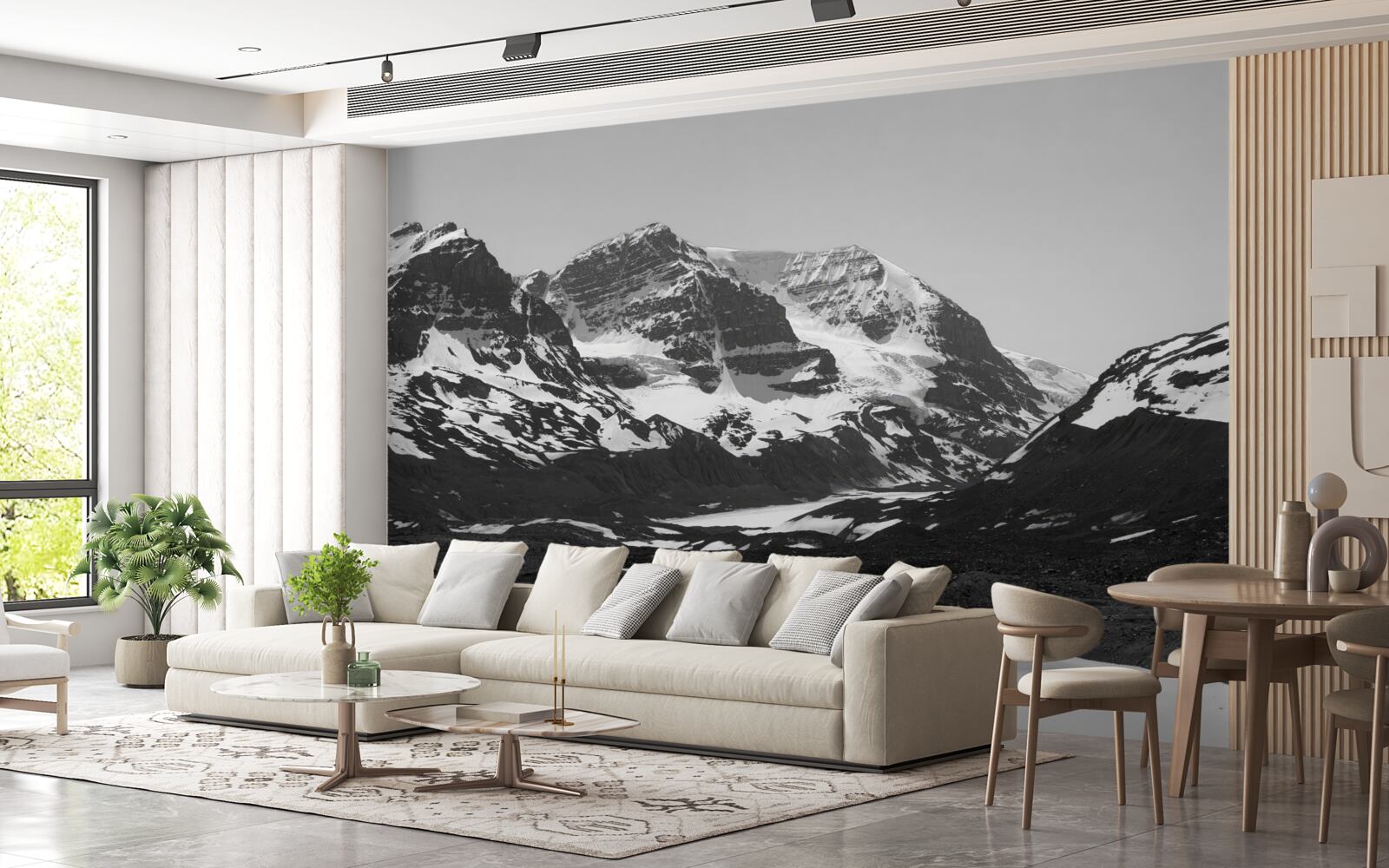 Fototapeta obrázok hôr vyrobený v čiernej a bielej