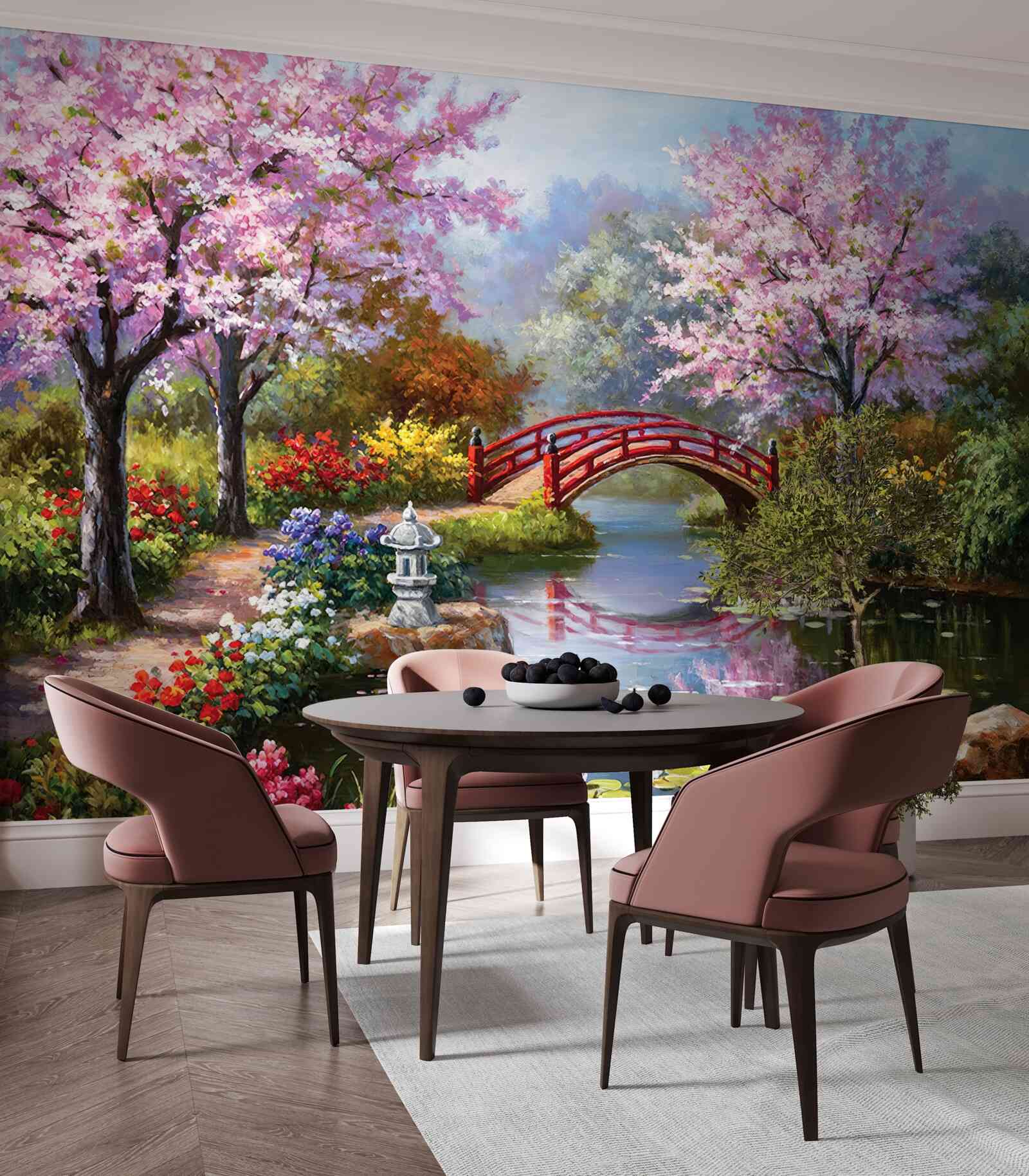 Fototapeta Kvitnúca záhrada v čínskom štýle