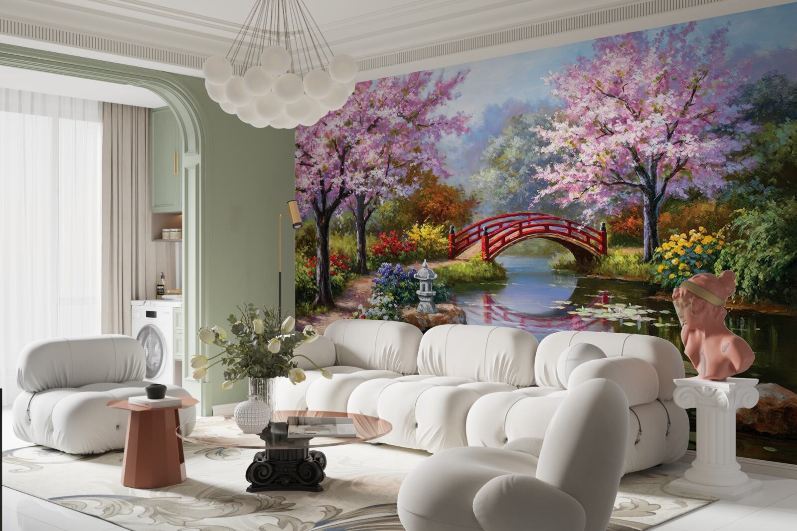 Fototapeta Kvitnúca záhrada v čínskom štýle