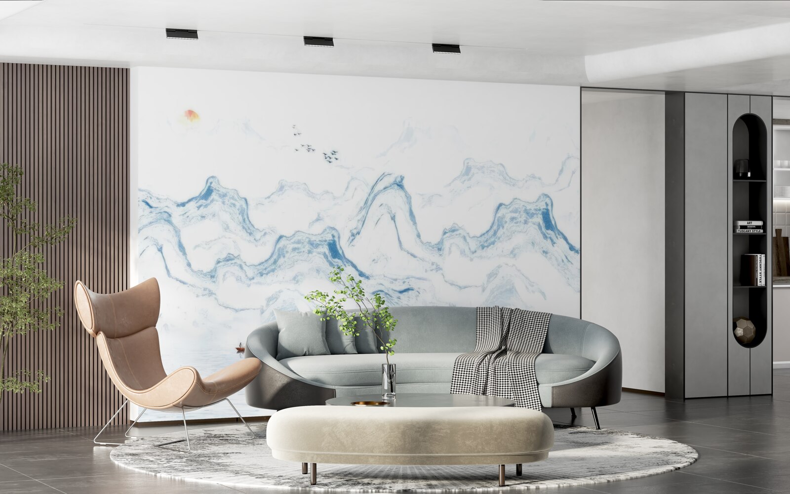 Fototapeta zakrivené modré čiary