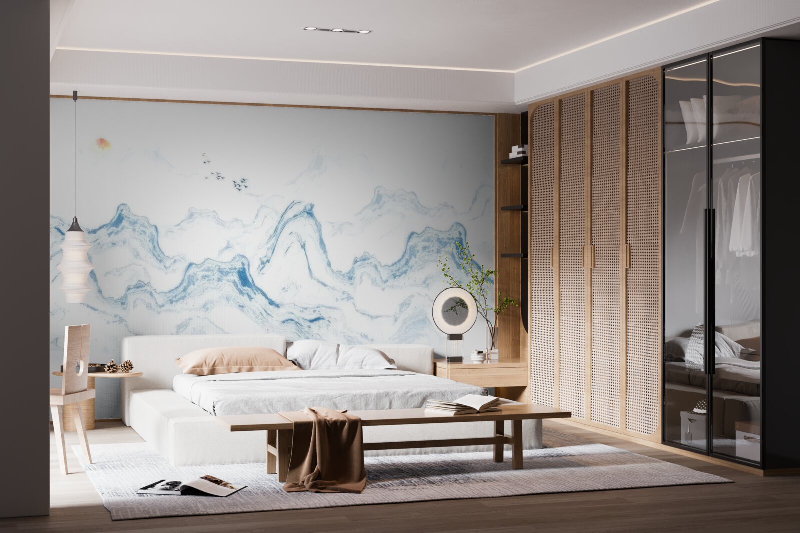 Fototapeta zakrivené modré čiary