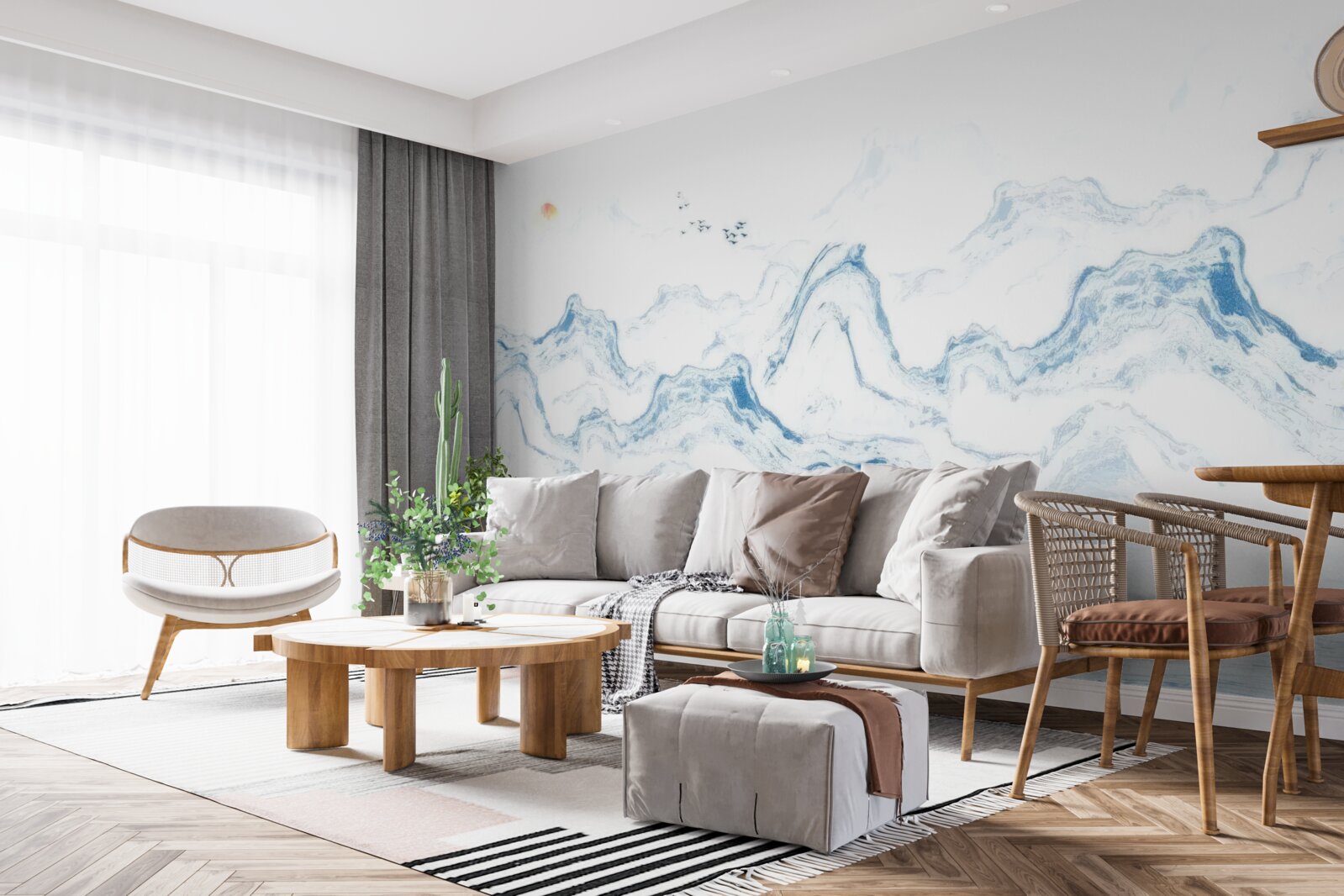 Fototapeta zakrivené modré čiary