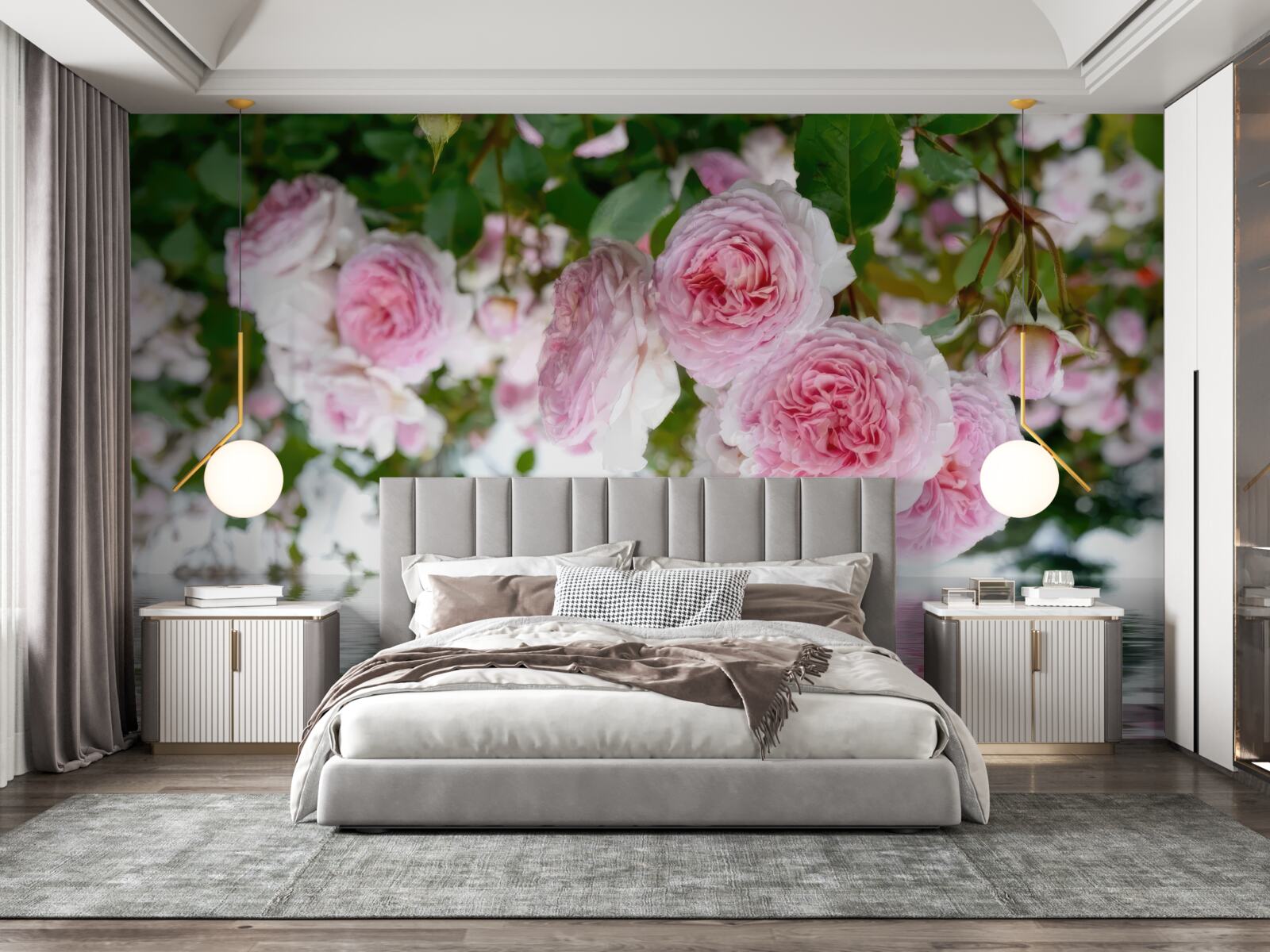 Fototapeta ružové ruže pri vode