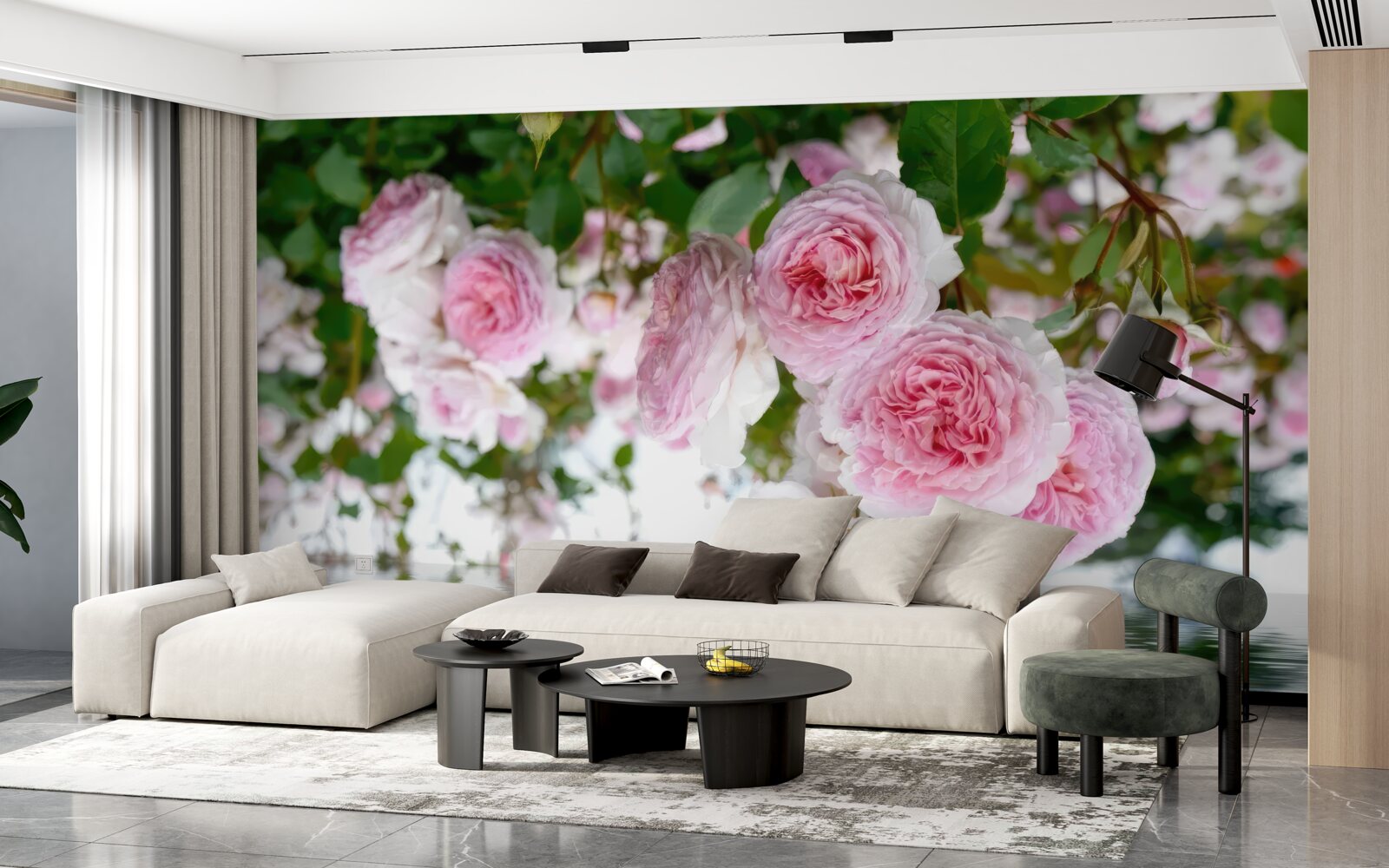 Fototapeta ružové ruže pri vode