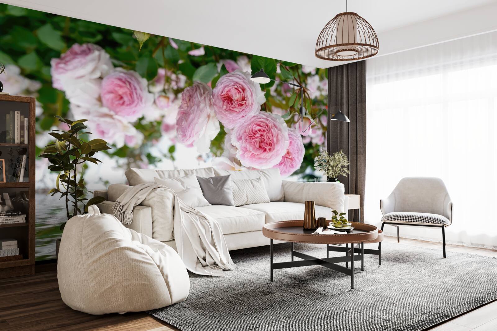 Fototapeta ružové ruže pri vode