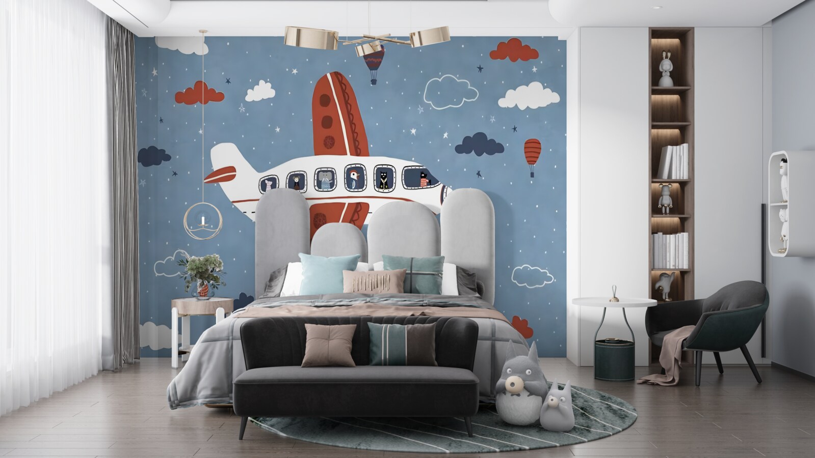 Fototapeta zvieratá sa pozerajú z okien lietadla