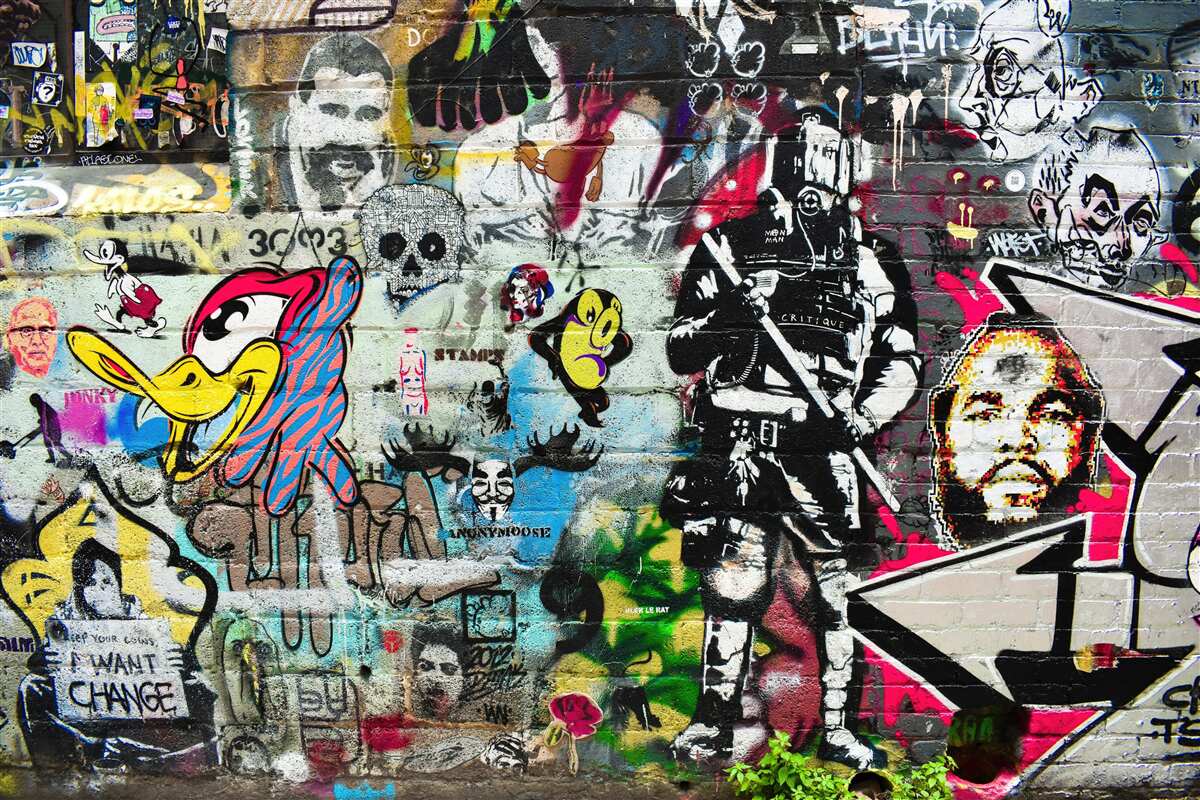 Fototapeta Stena zdobená graffiti