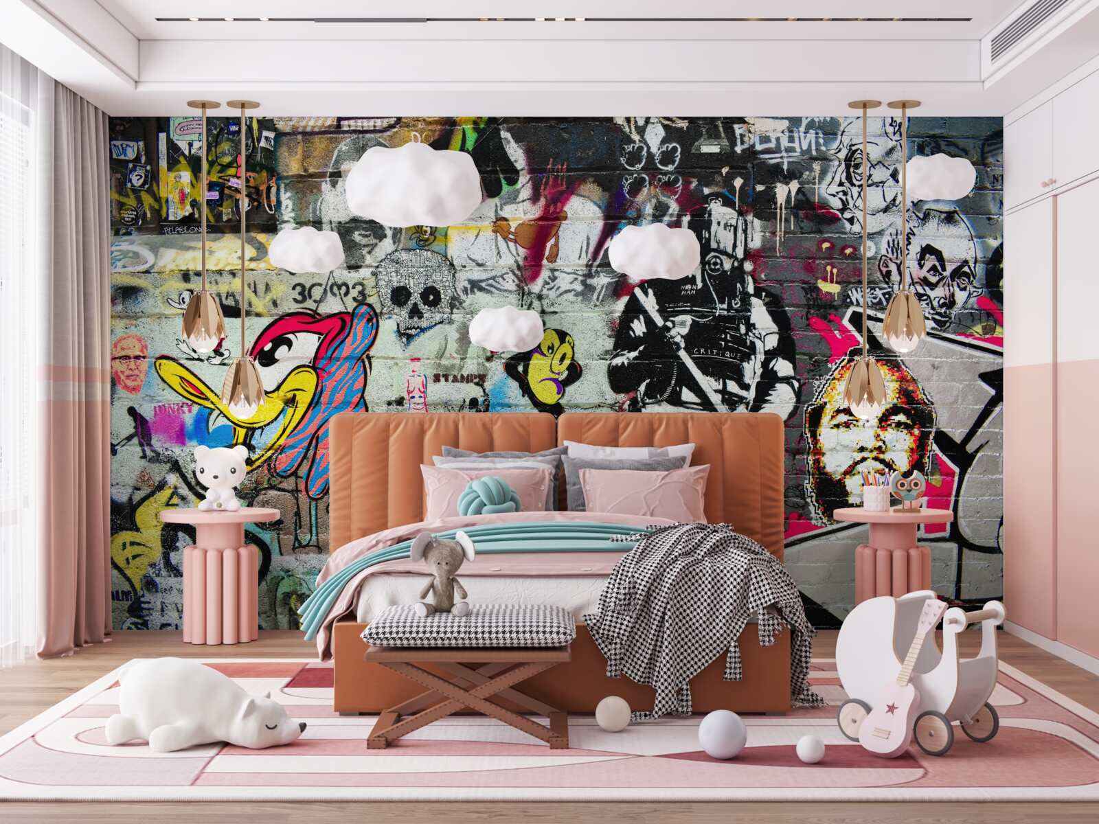 Fototapeta Stena zdobená graffiti