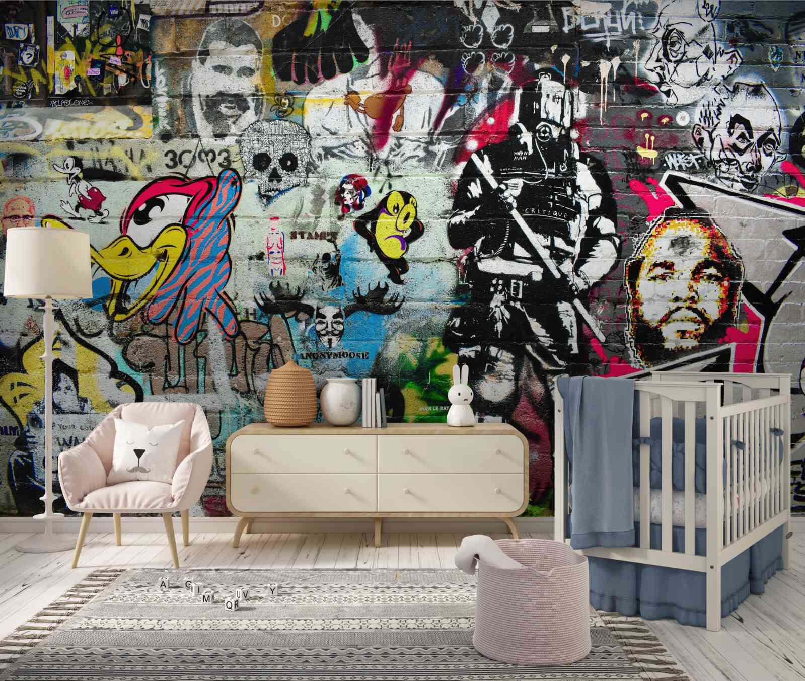 Fototapeta Stena zdobená graffiti