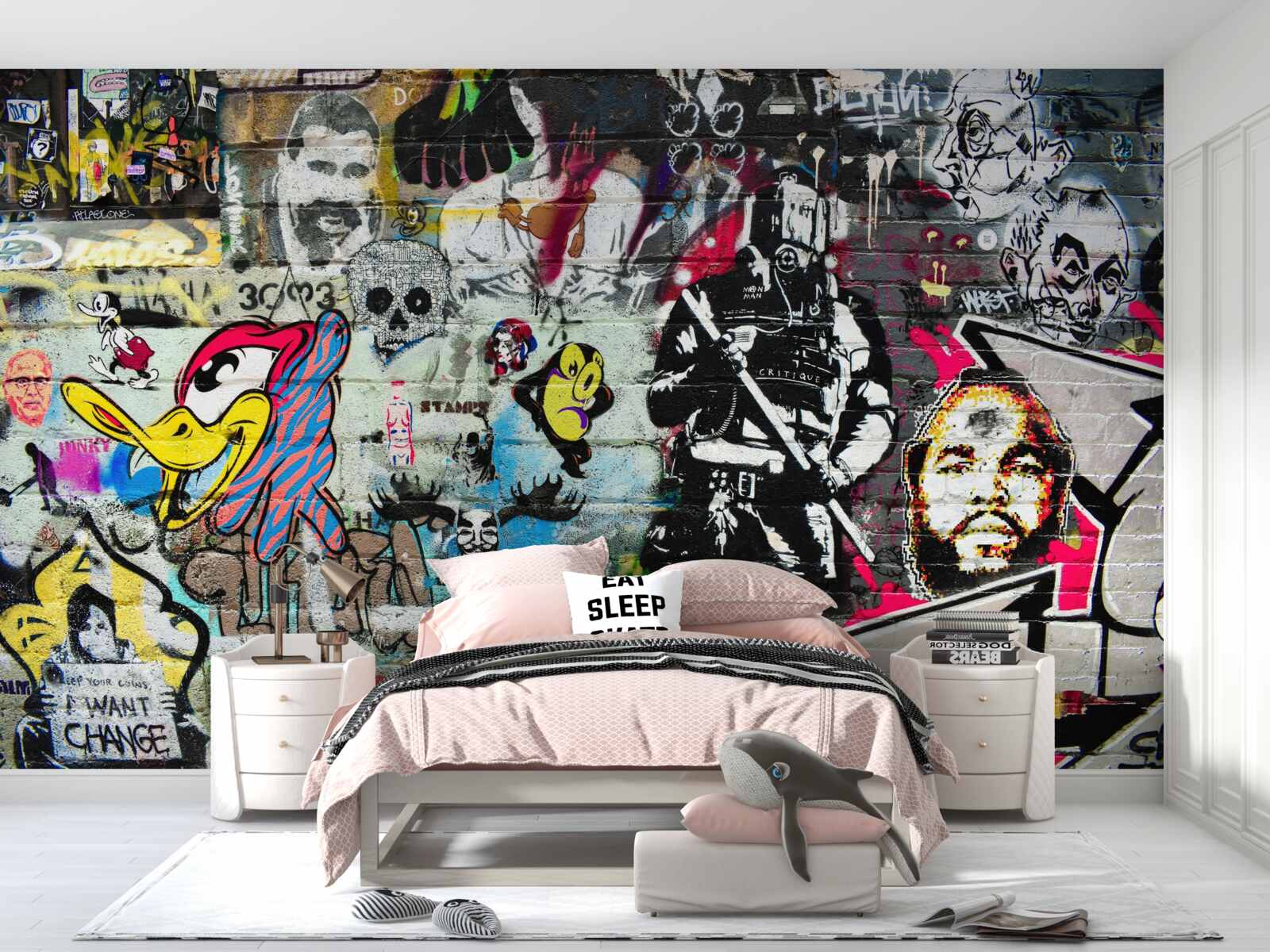 Fototapeta Stena zdobená graffiti