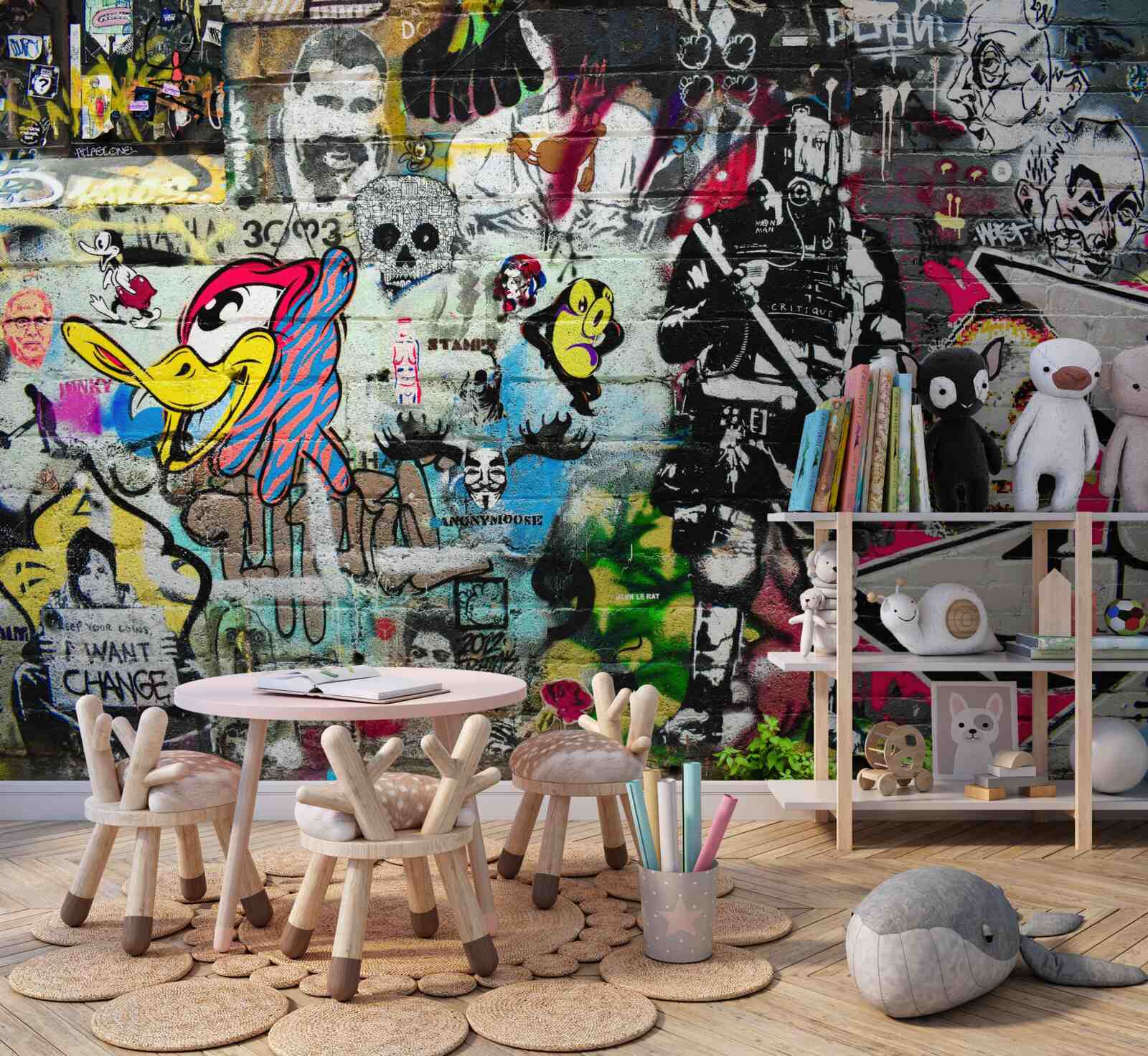 Fototapeta Stena zdobená graffiti