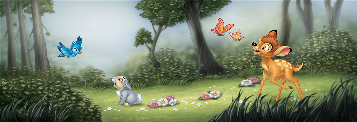 Fototapeta dej je inšpirovaný kresleným filmom "bambi"
