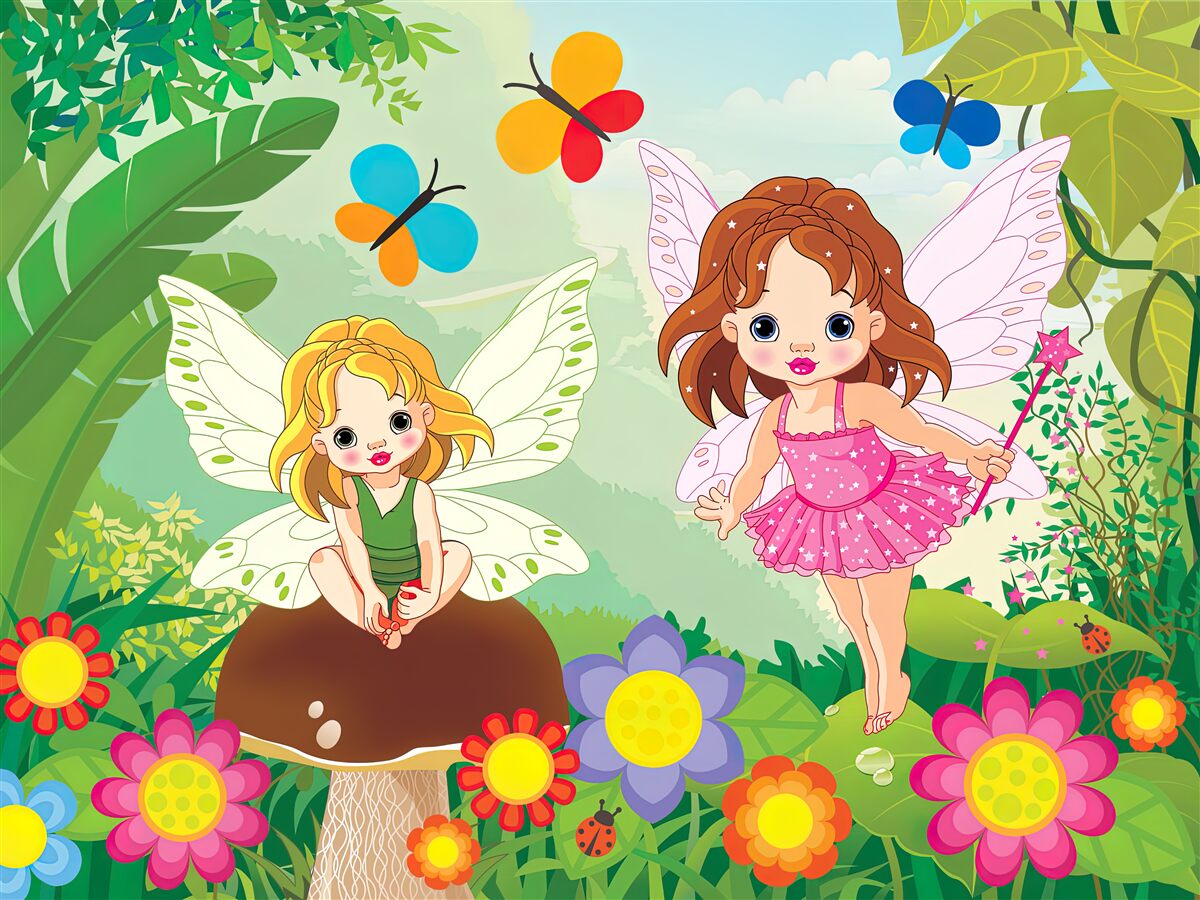 Fototapeta rozprávkové dievčatá v lese