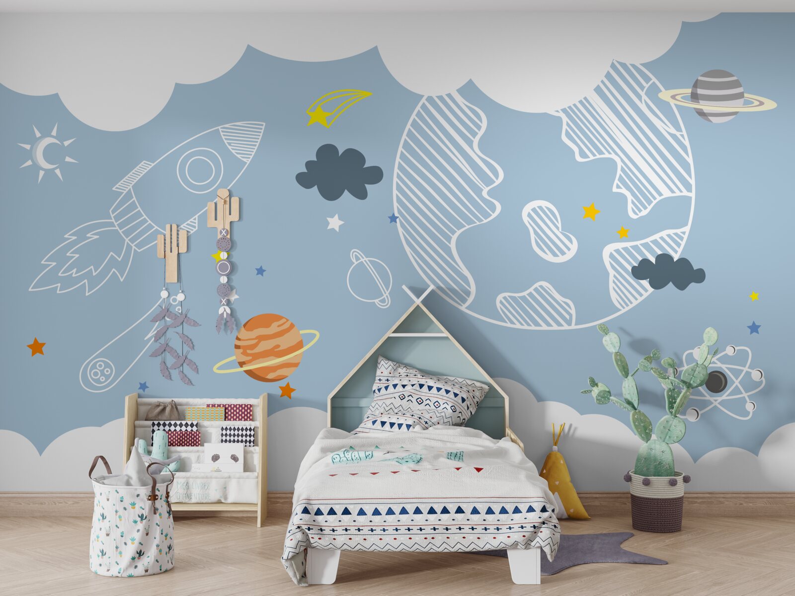 Fototapeta vesmírny obrázok na modrom pozadí